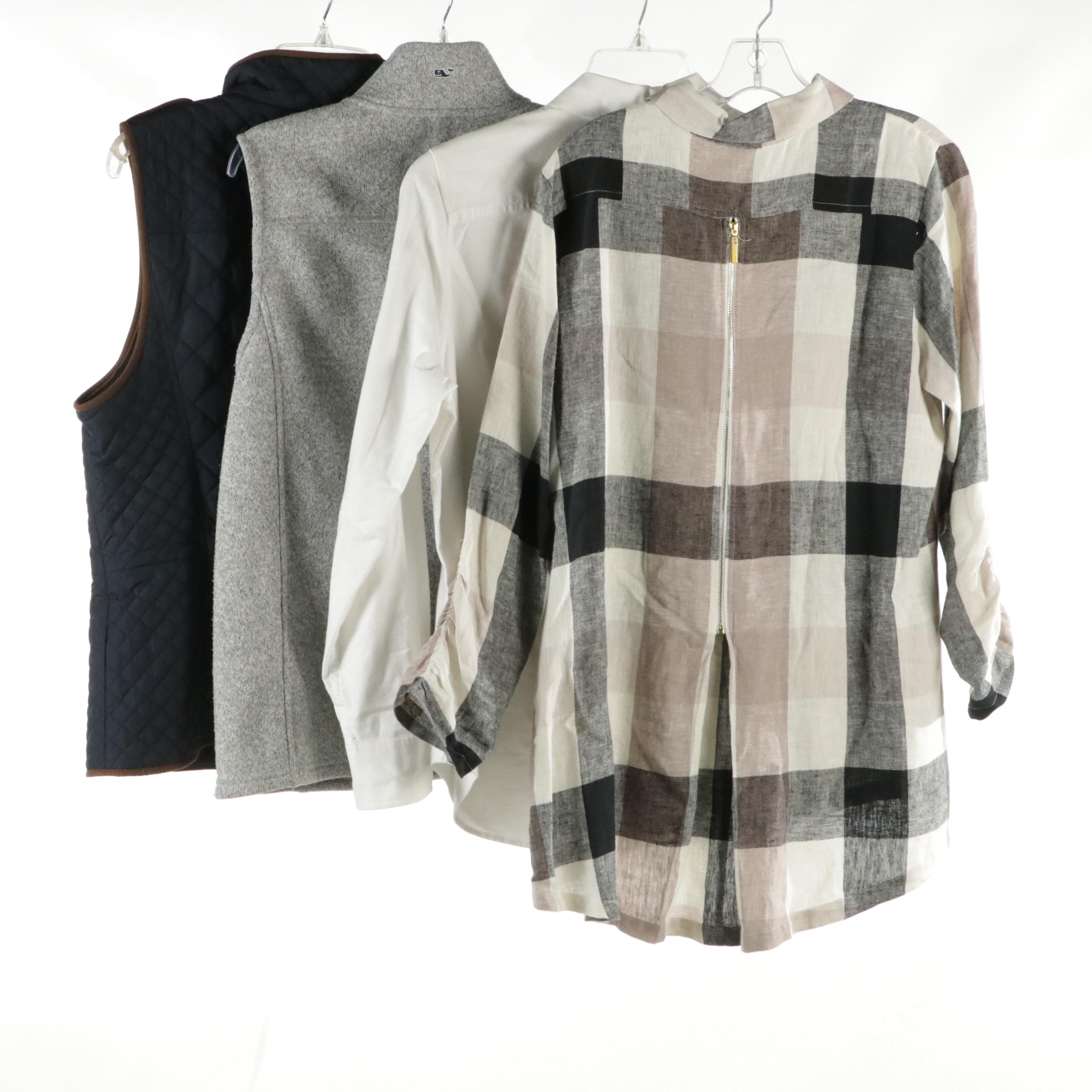 Soft Surroundings Linen and Vineyard Vines White Button-Down Shirts and Vests