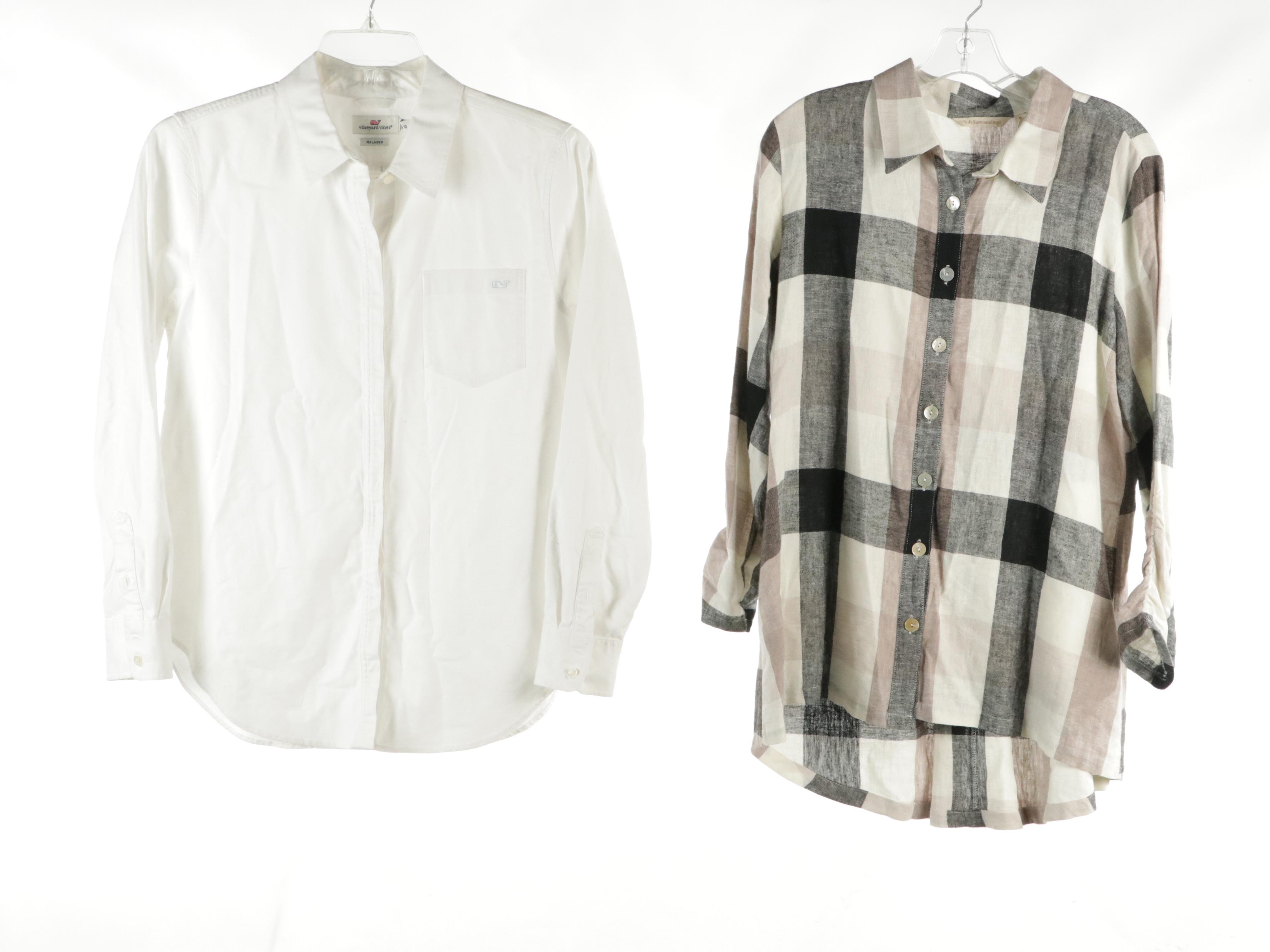 Soft Surroundings Linen and Vineyard Vines White Button-Down Shirts and Vests