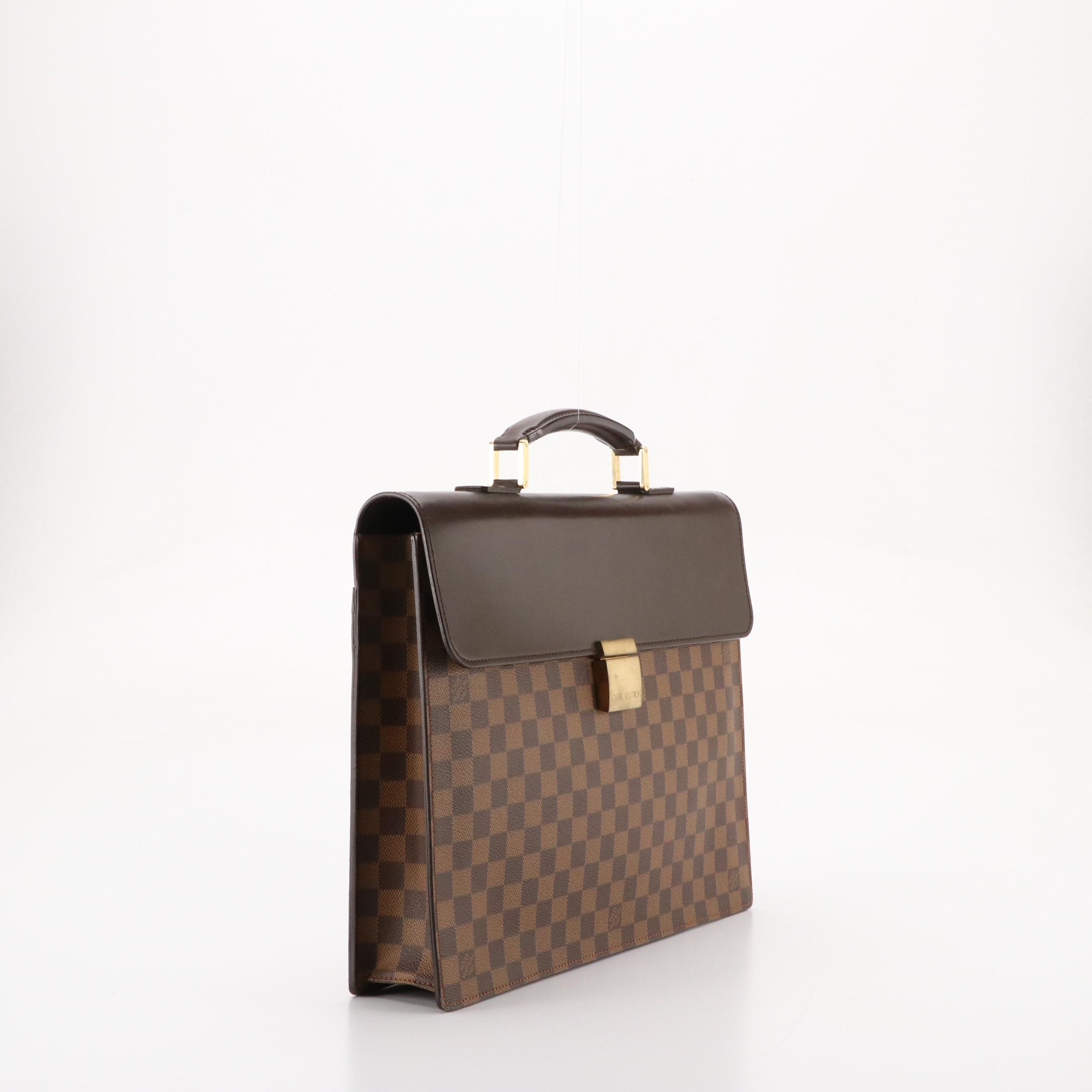 Louis Vuitton Altona PM Briefcase in Damier Ebene Canvas and Leather
