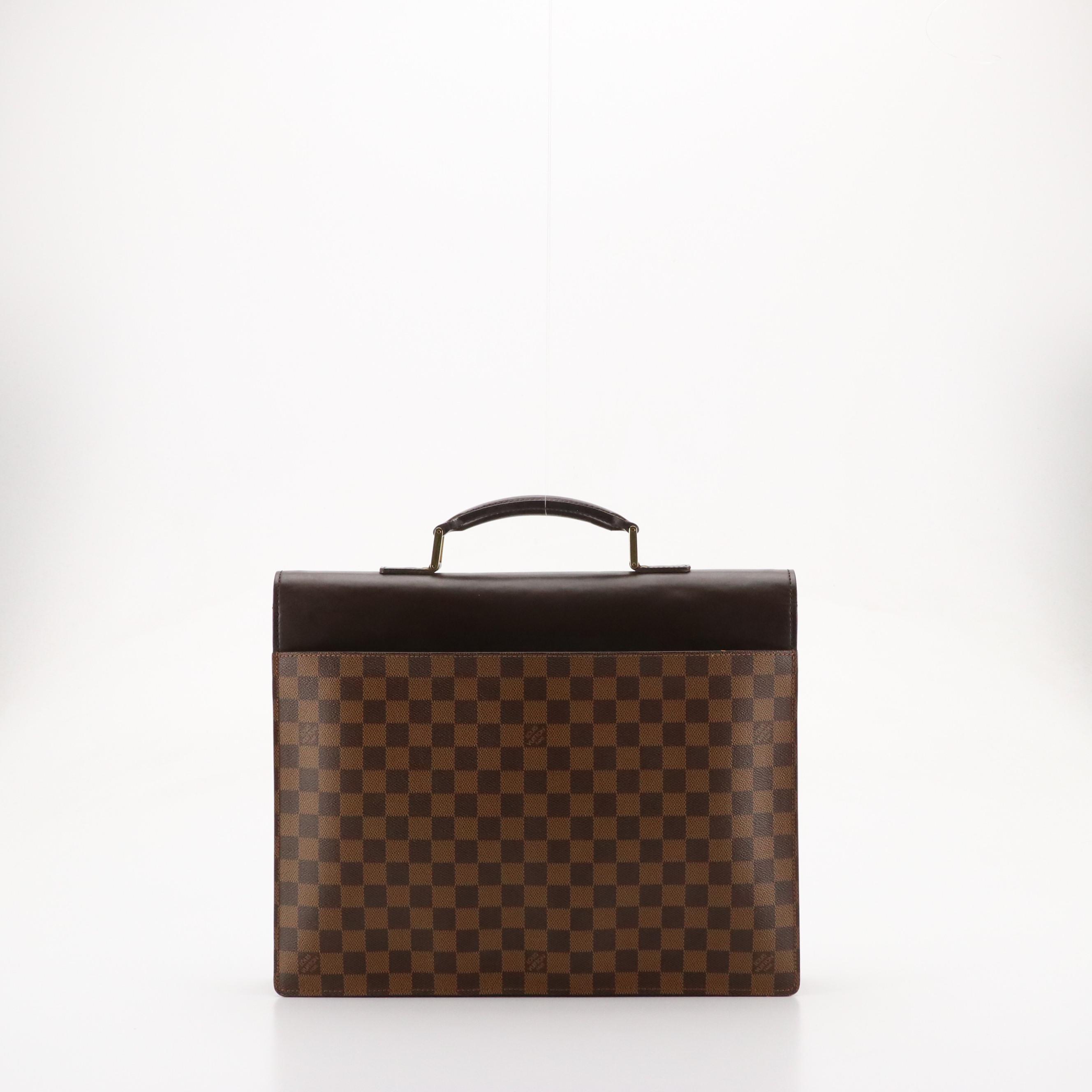 Louis Vuitton Altona PM Briefcase in Damier Ebene Canvas and Leather