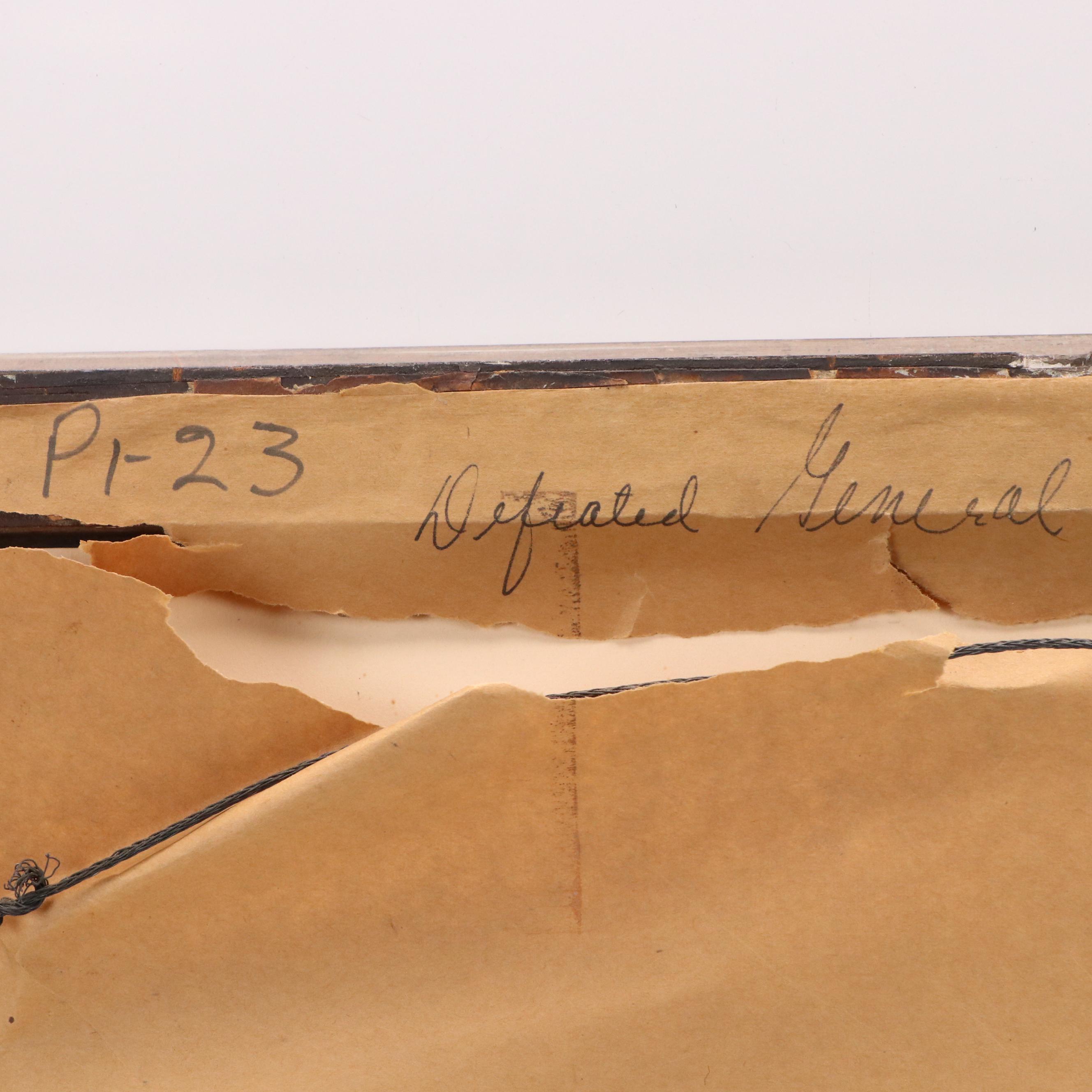 Abstract Figurative Acrylic Painting "Defeated General," 1963