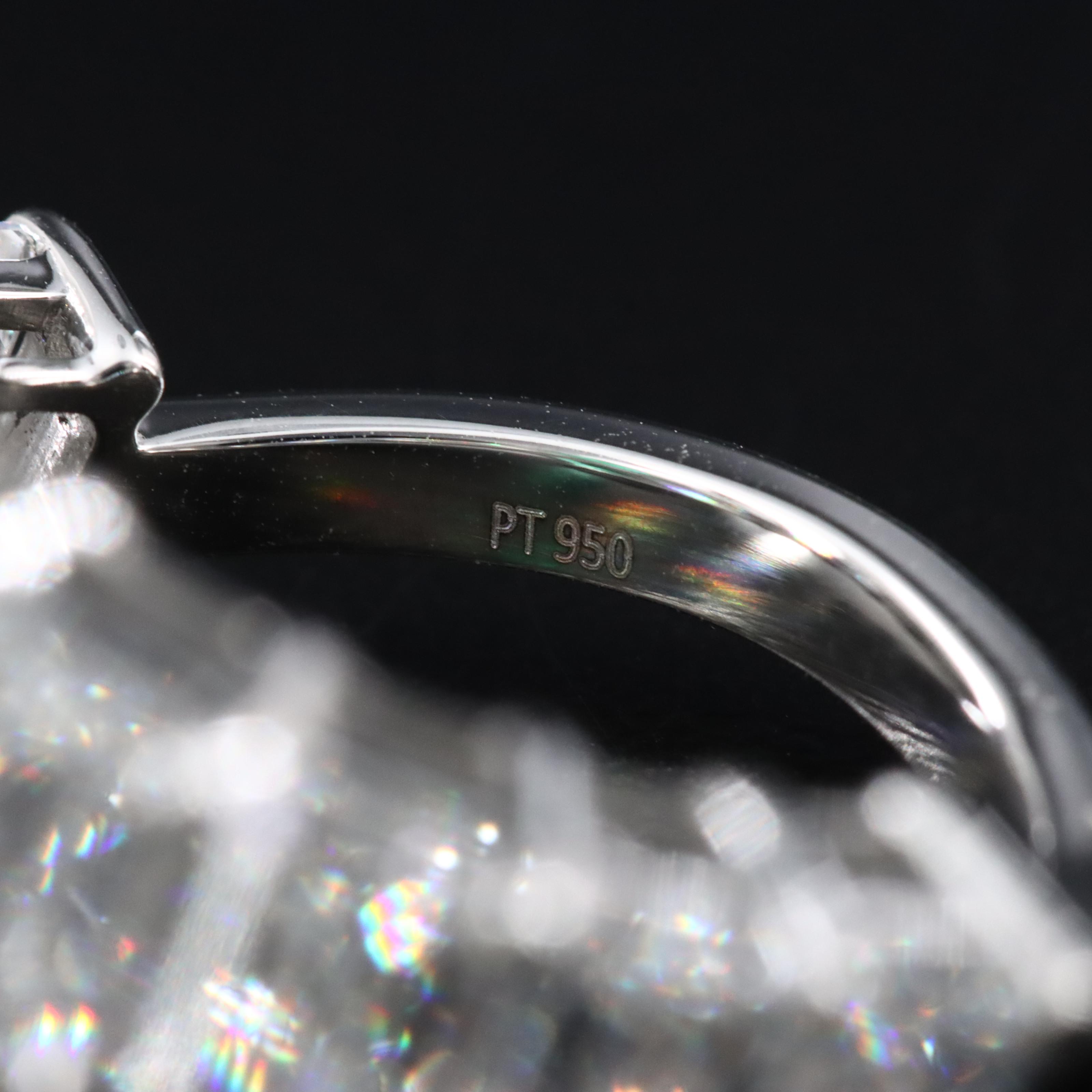 Platinum 0.87 CTW Emerald and 5.39 CTW Lab Grown Diamond Ring