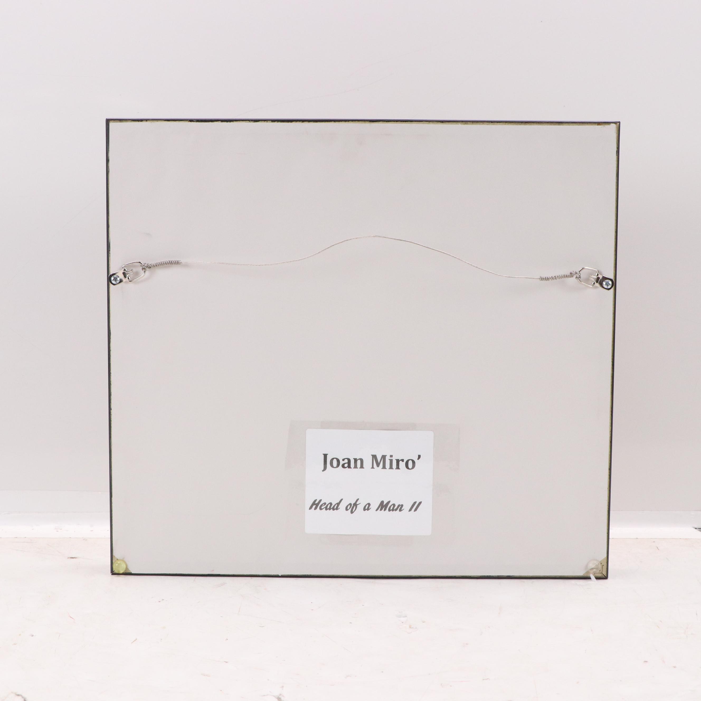 Modernist Acrylic Painting After Joan Miró "Tête d'homme"