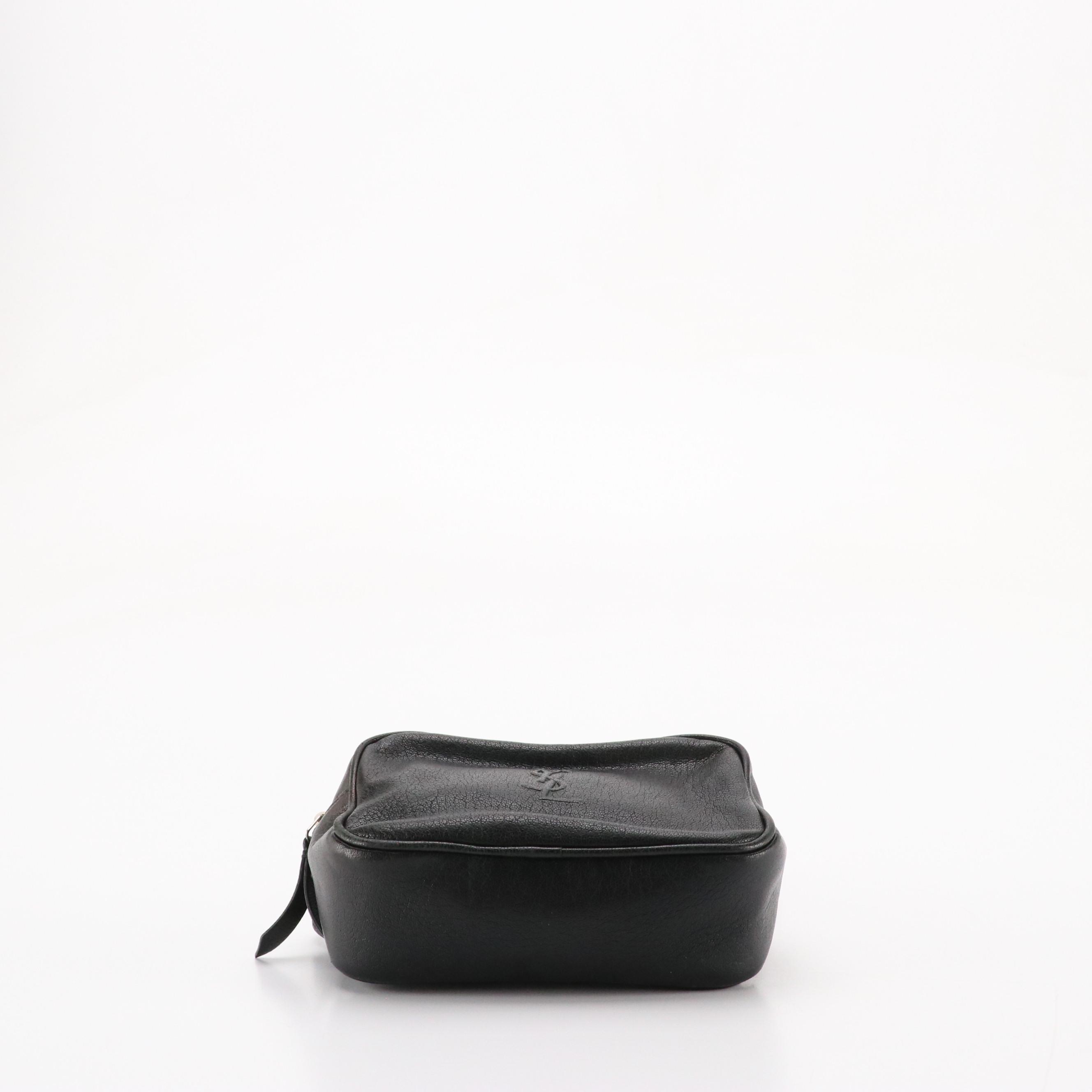 Saint Laurent Lou Camera Belt/Sling Bag in Black Goatskin Leather