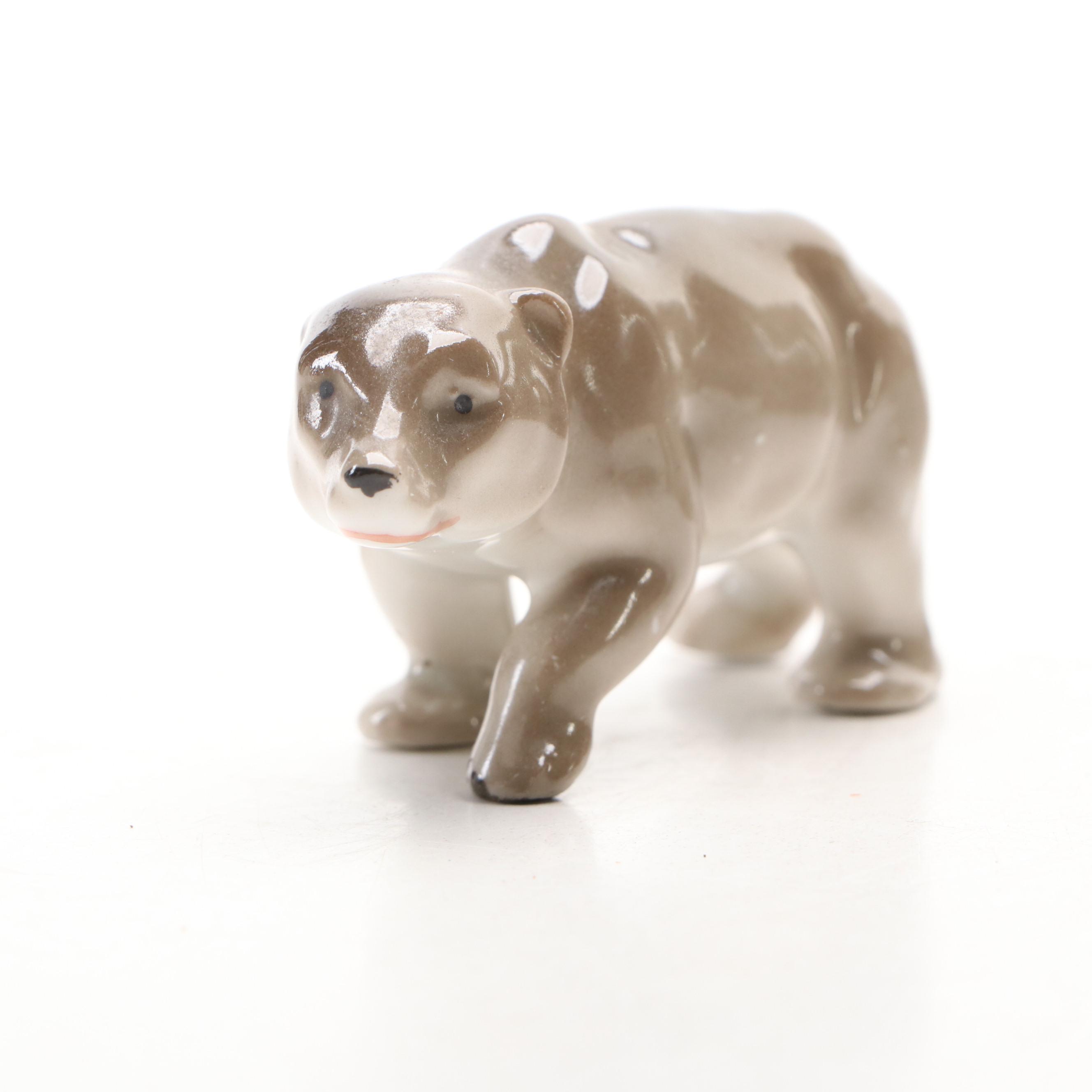 Royal Copenhagen and Erphila Porcelain Animal Figurines, 20th Century