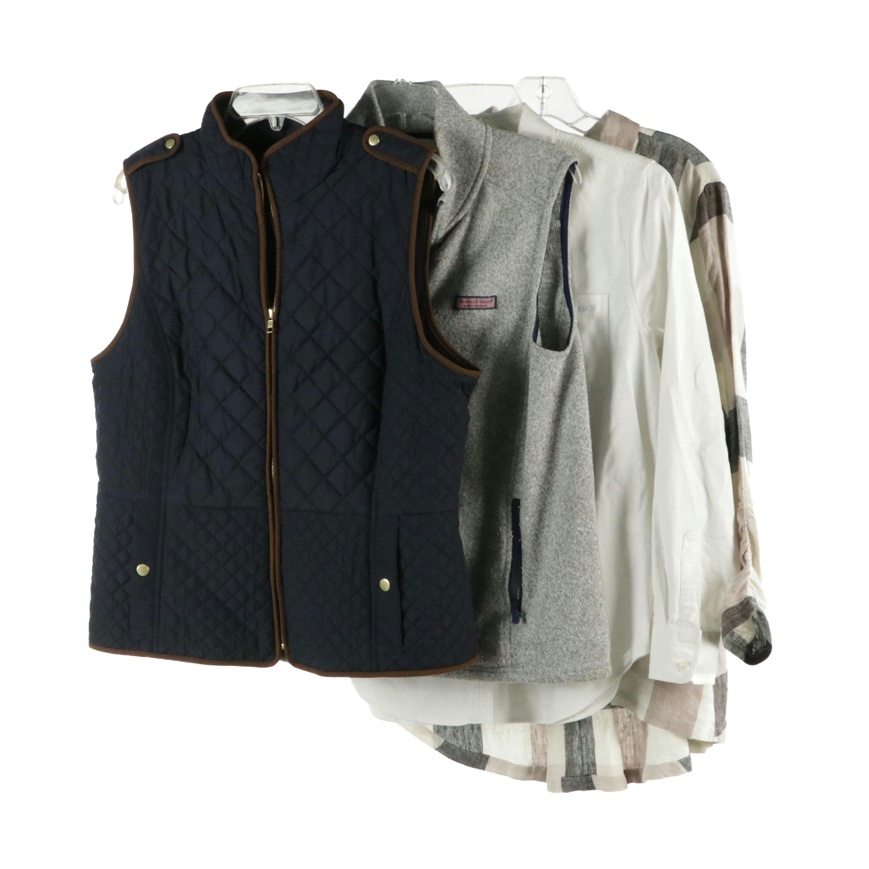 Soft Surroundings Linen and Vineyard Vines White Button-Down Shirts and Vests