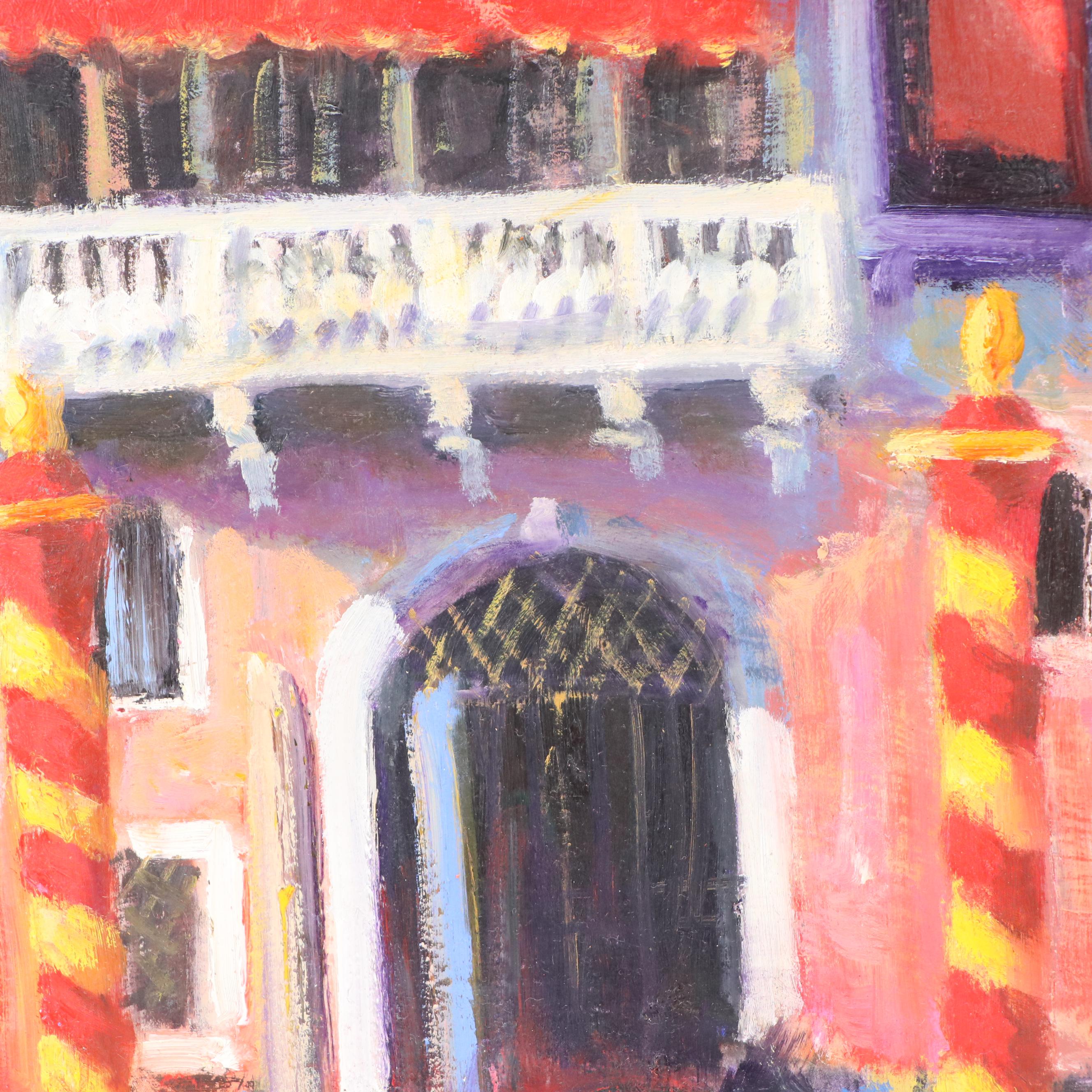 Nino Pippa Oil Painting of Venice Canal Scene, 21st Century