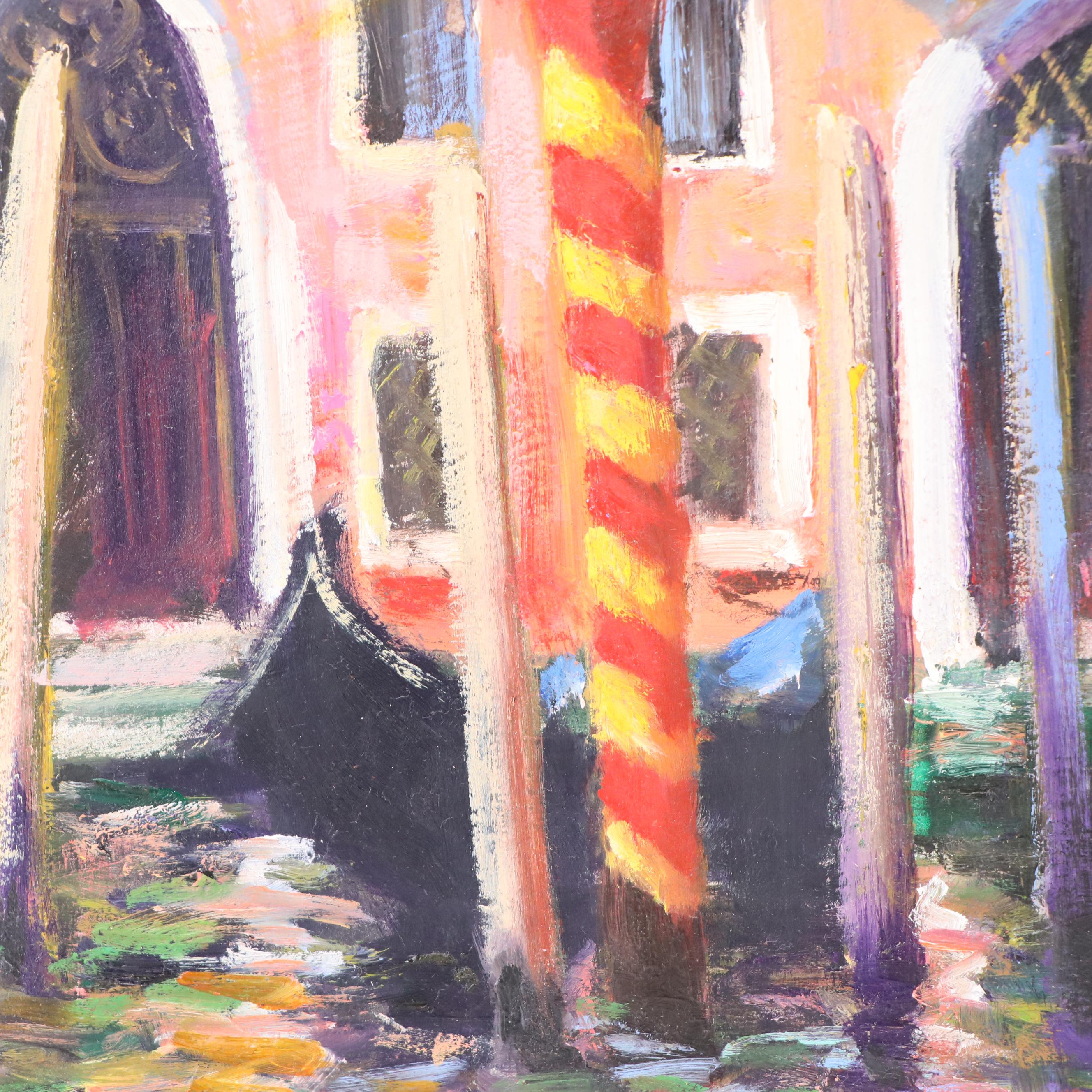 Nino Pippa Oil Painting of Venice Canal Scene, 21st Century