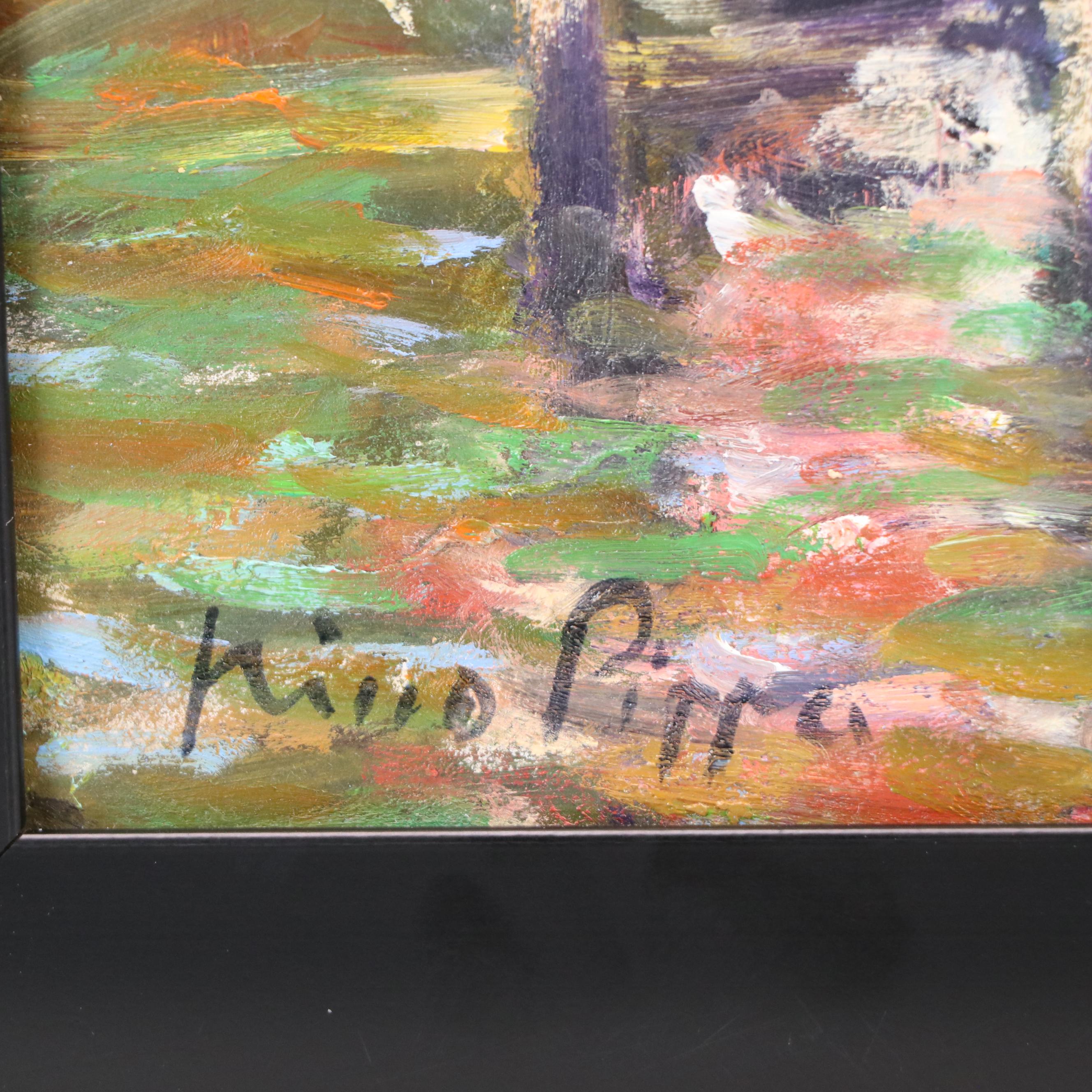 Nino Pippa Oil Painting of Venice Canal Scene, 21st Century