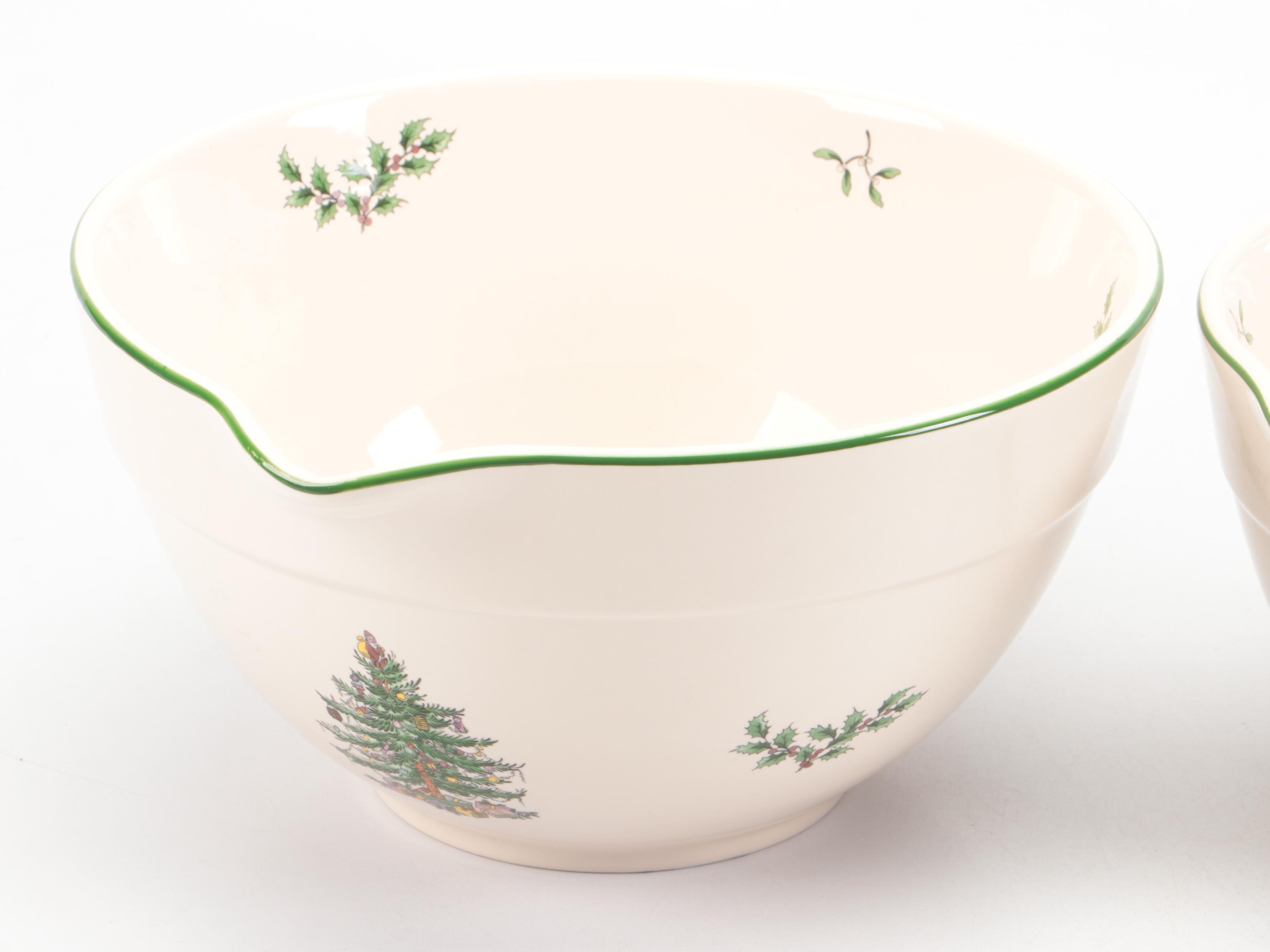 Spode "Christmas Tree" Porcelain Bowls, Waterford Glass Ornament, and More Décor