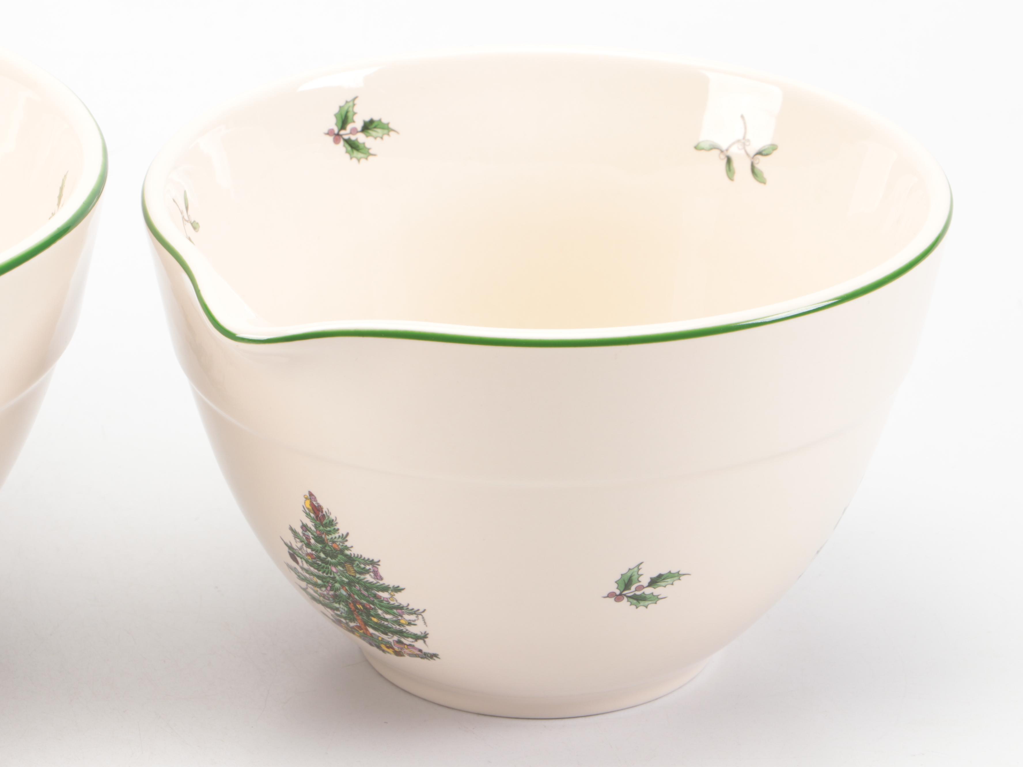Spode "Christmas Tree" Porcelain Bowls, Waterford Glass Ornament, and More Décor