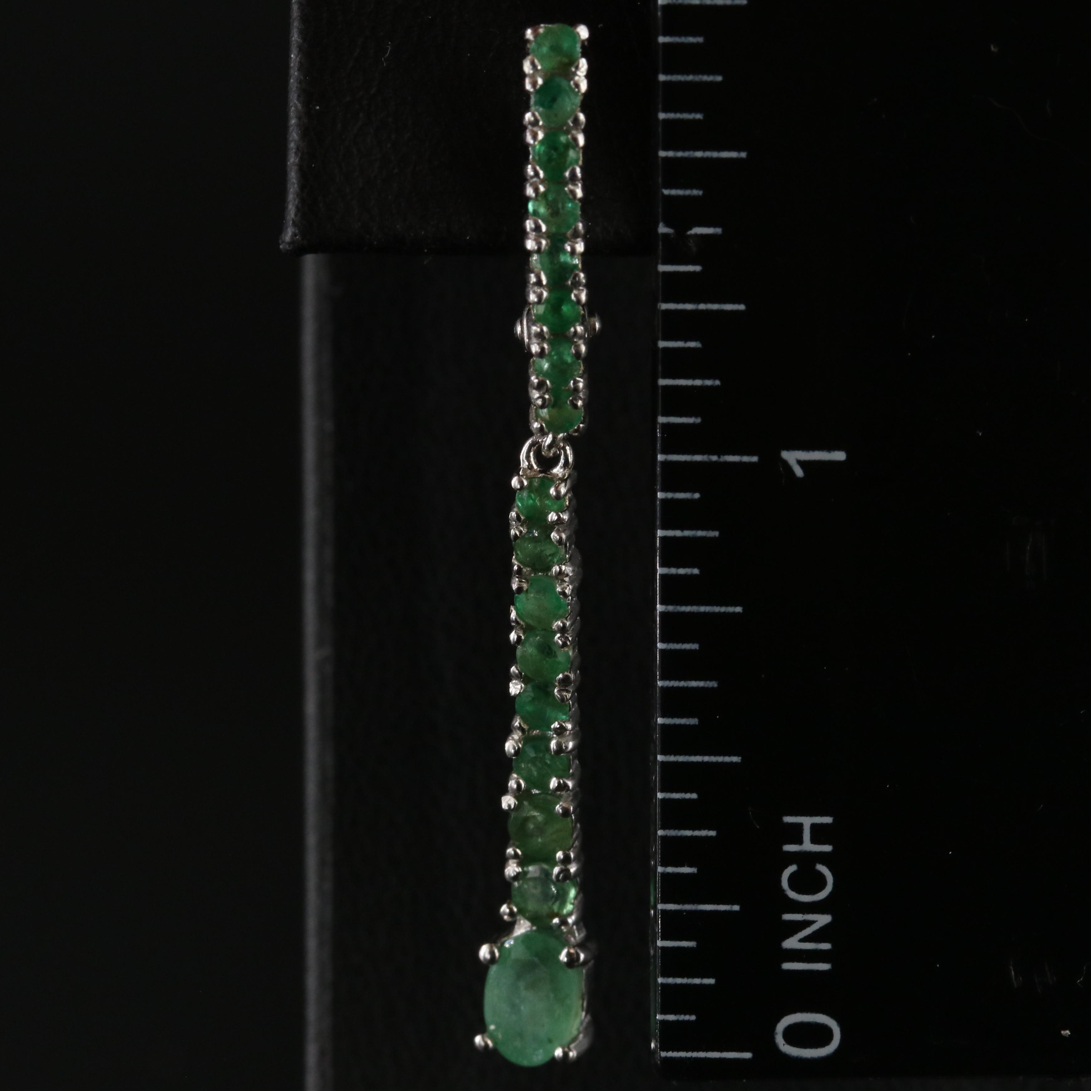 Sterling Emerald Dangle Earrings