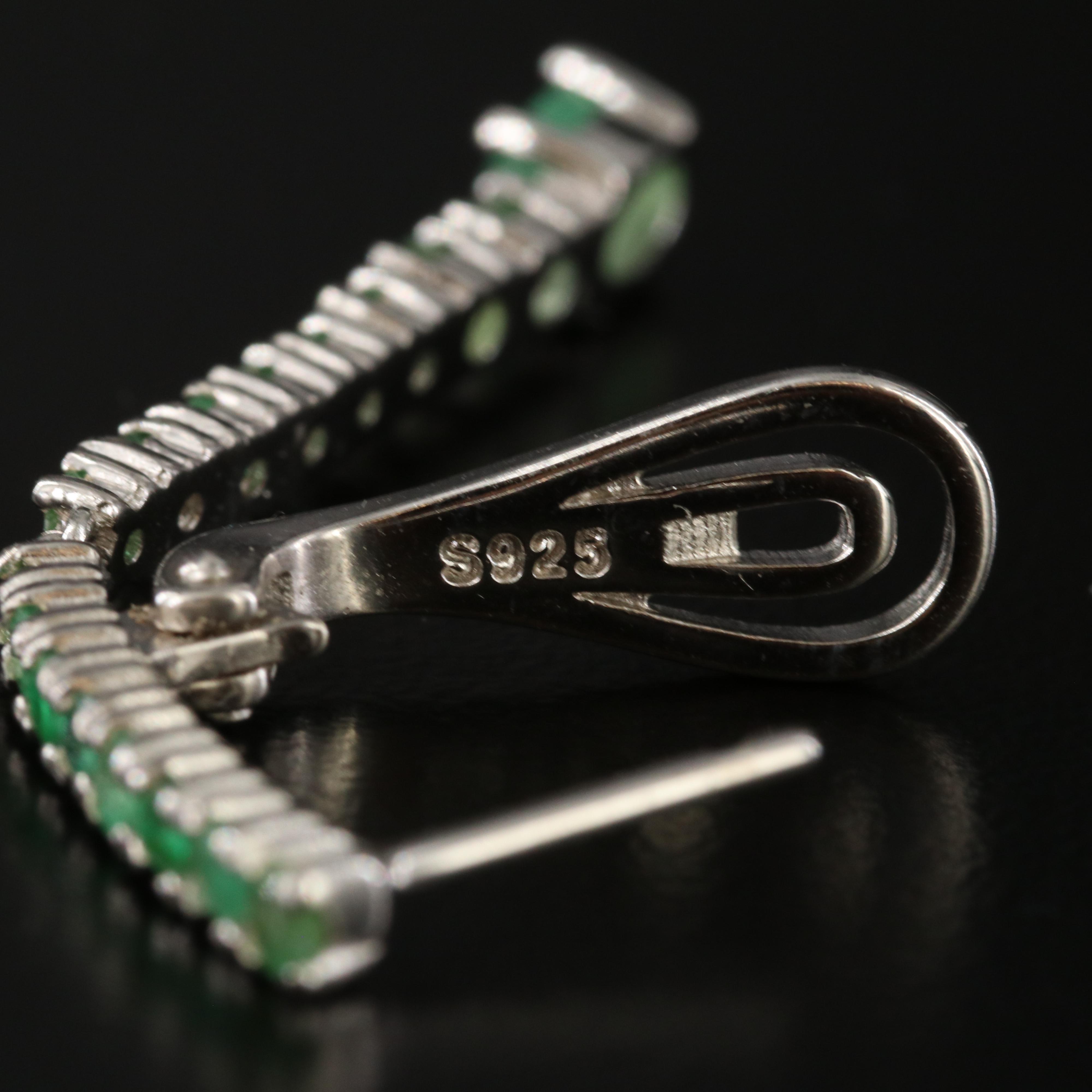 Sterling Emerald Dangle Earrings