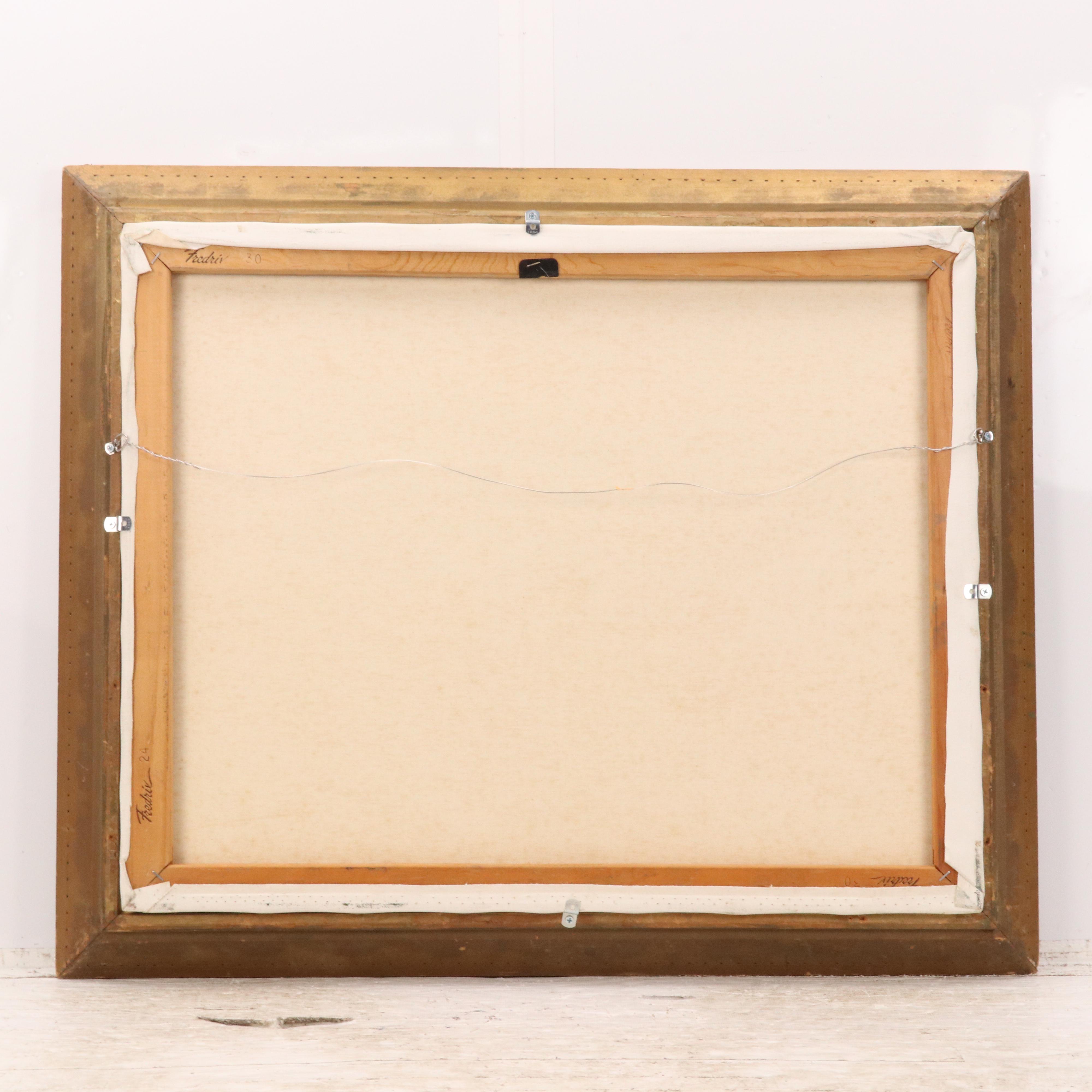 George Holloway Oil Painting of Winter Landscape, Late 20th Century