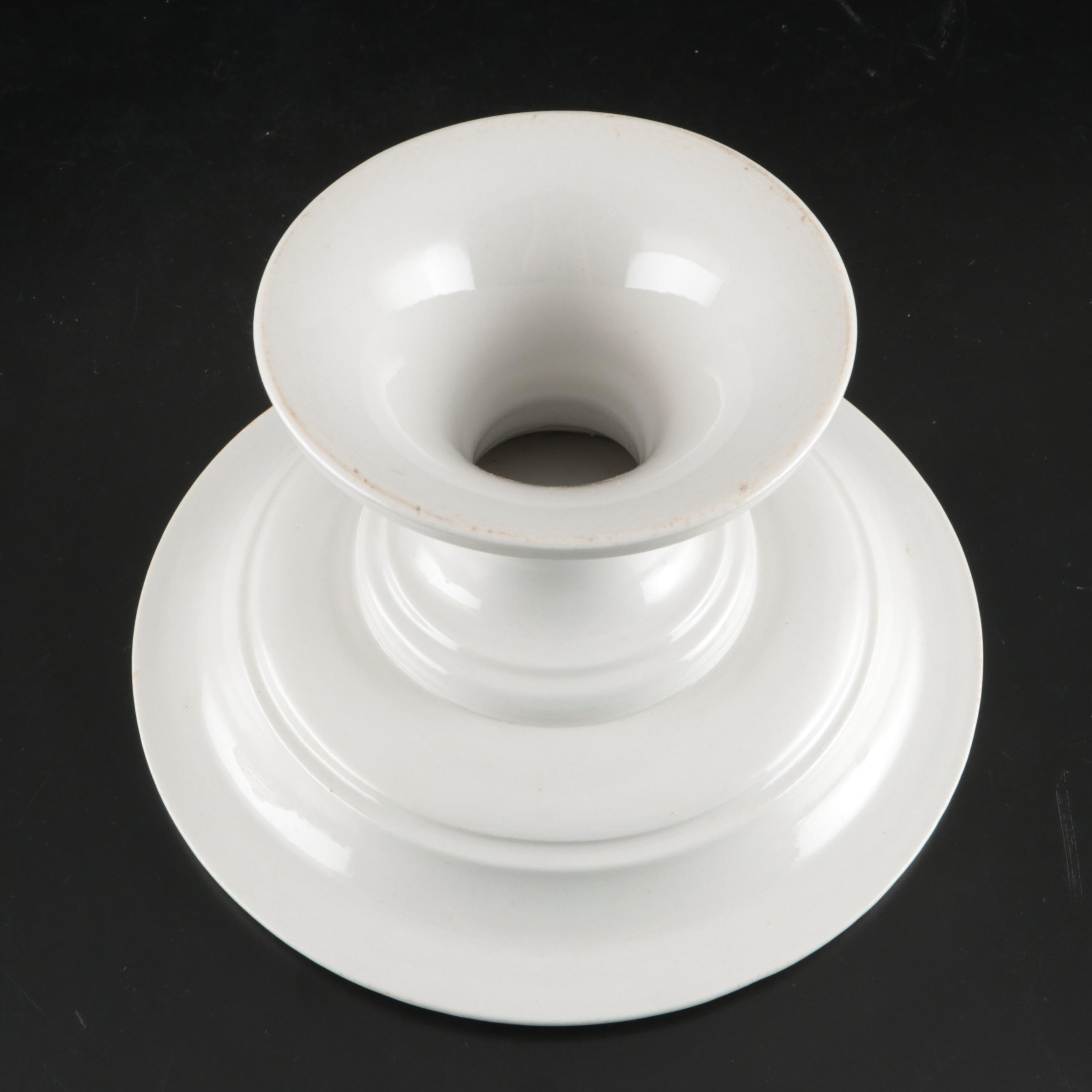 Tulip Glass Vases with Milk Glass Cake Stand and Bowl with Other Glassware