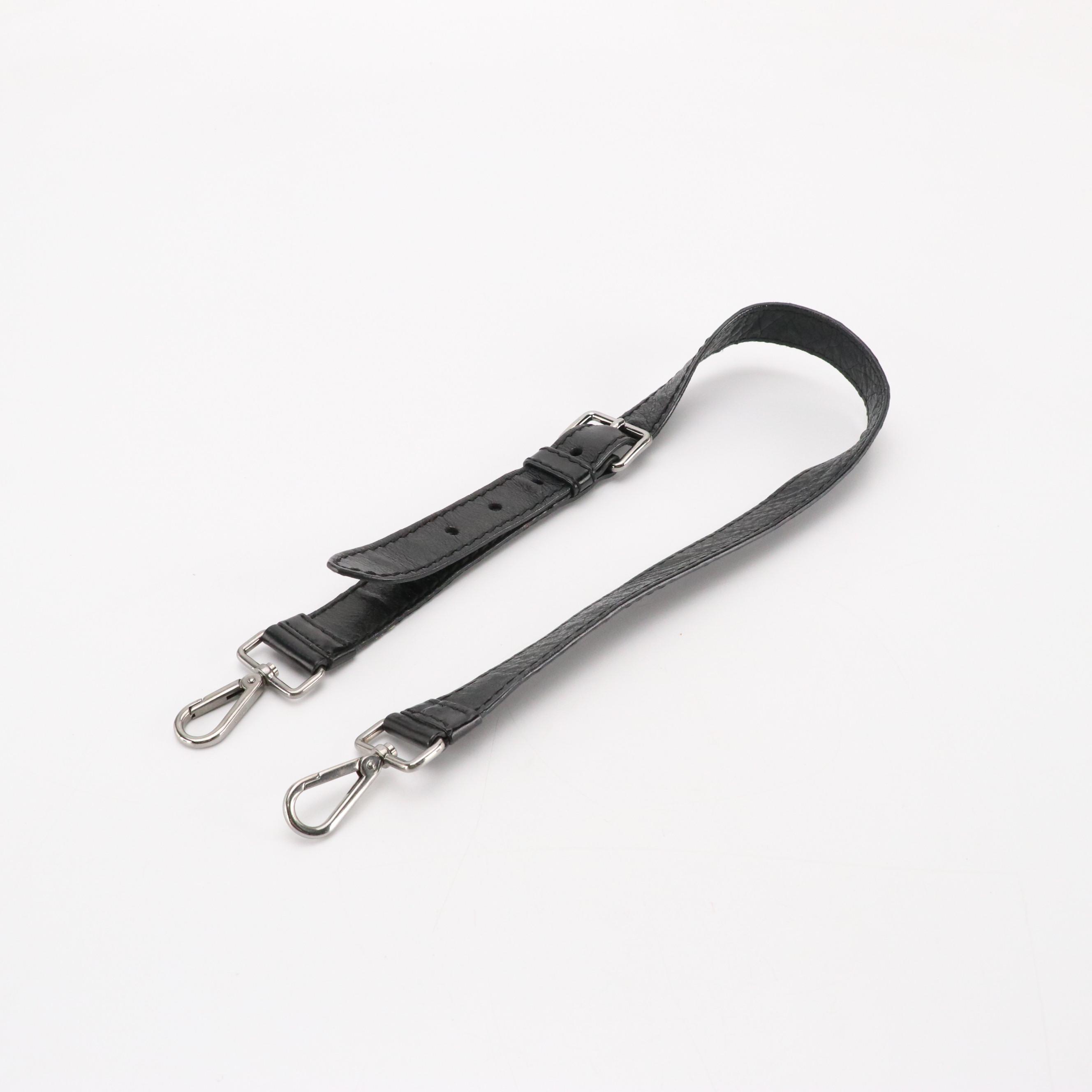 Prada Hinge Framed Two-Way Bag in Black Distressed Vitello Calfskin Leather