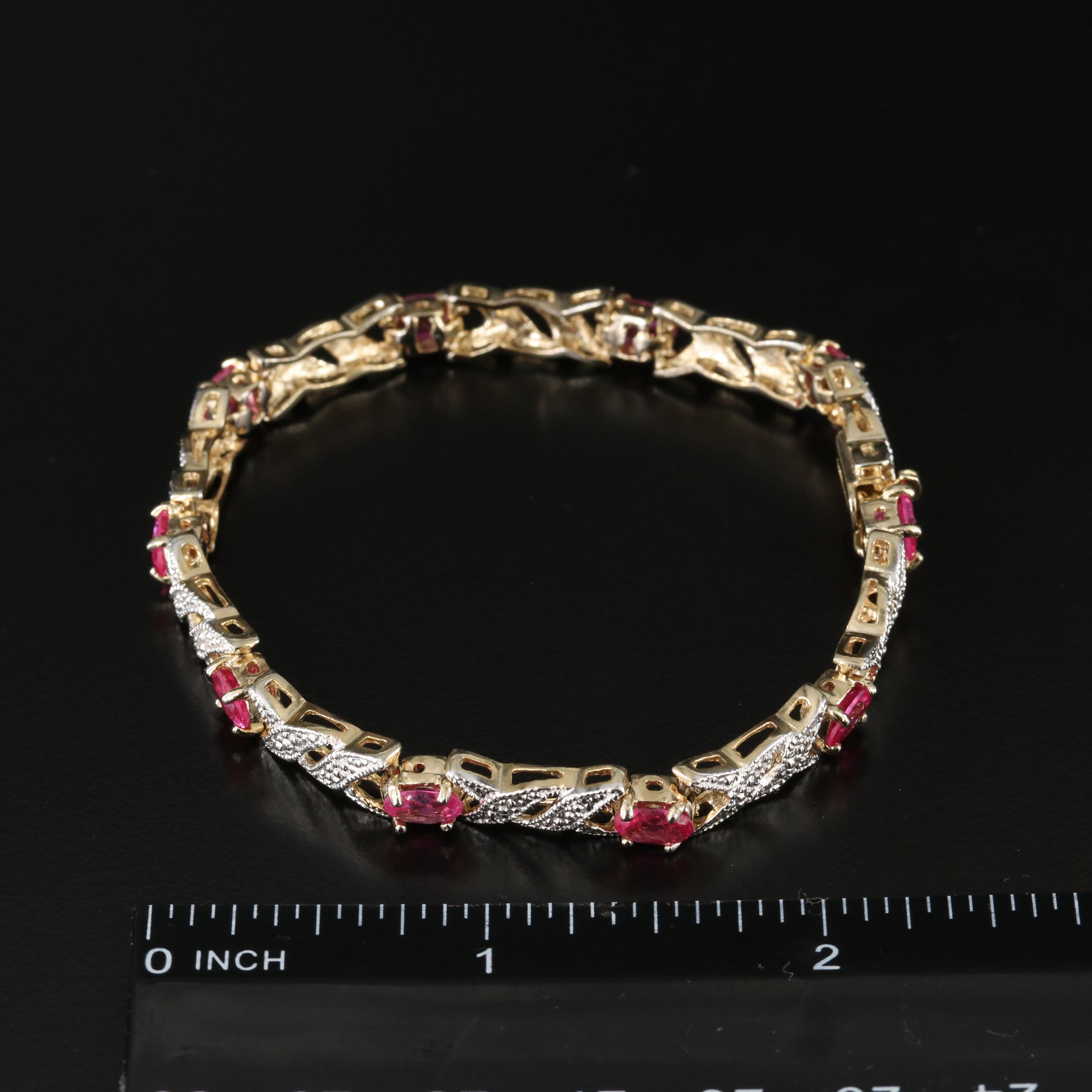 Sterling Sapphire and Diamond Bracelet