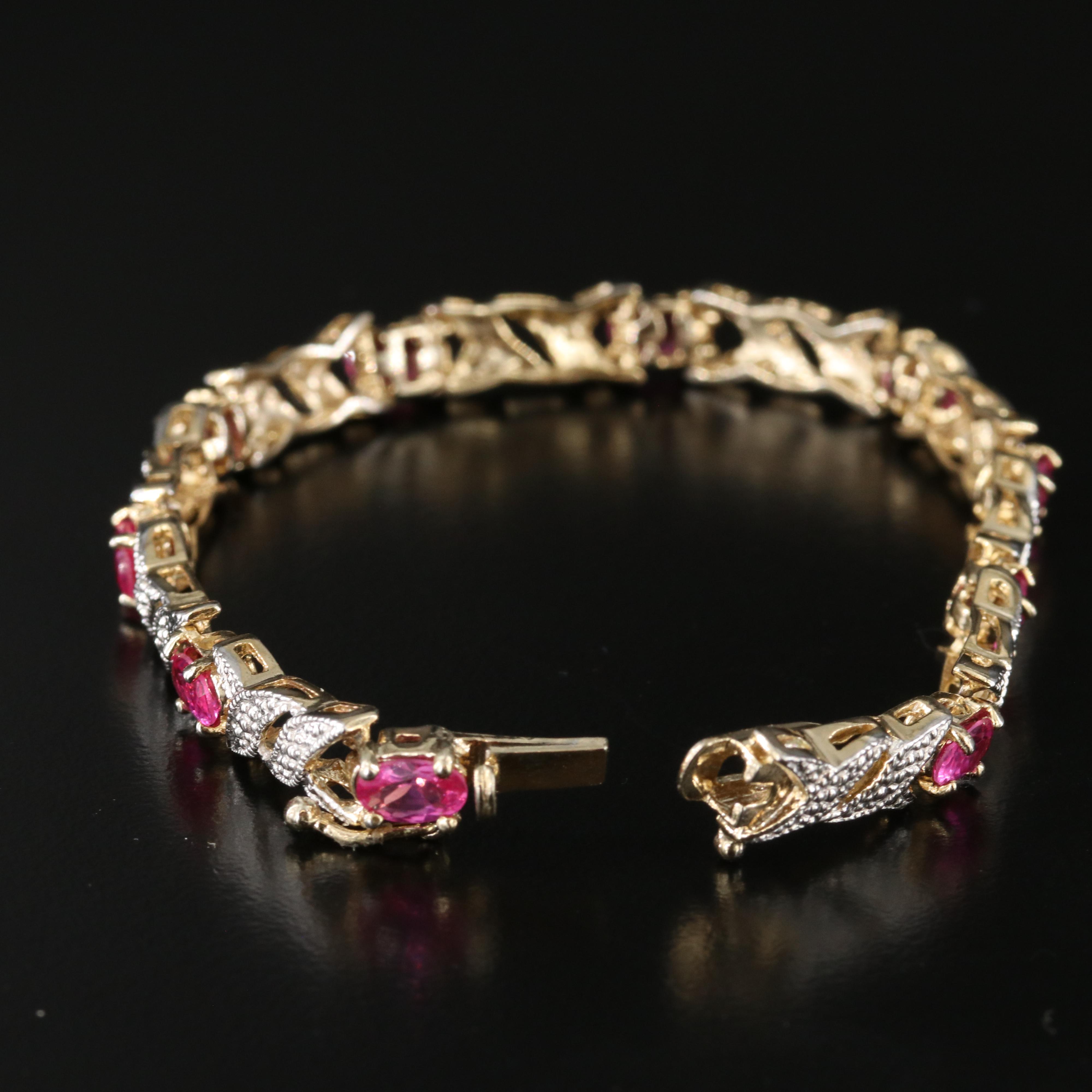 Sterling Sapphire and Diamond Bracelet