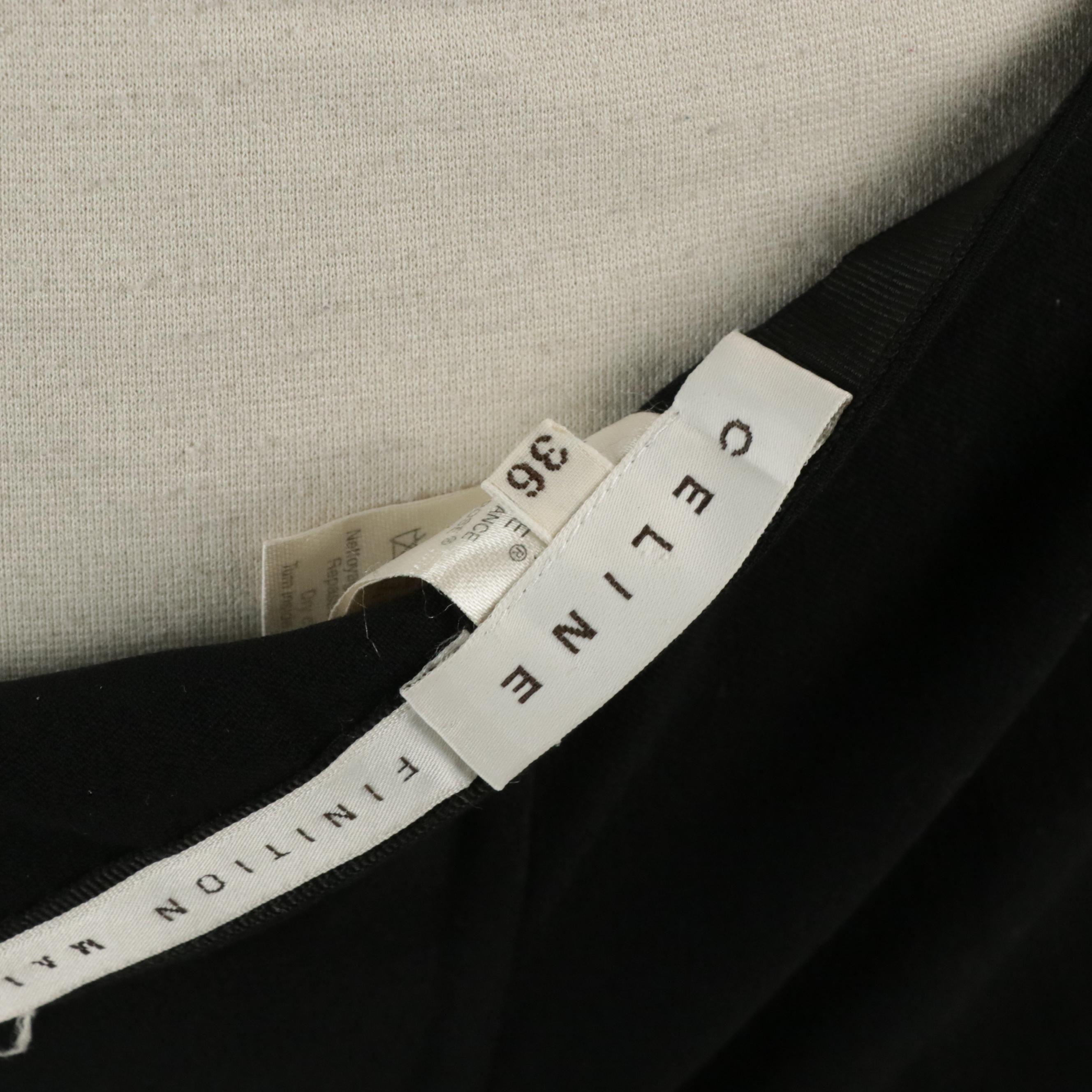 Celine Finition Main Flare Pants in Black Stretch Wool with Embroidered Details