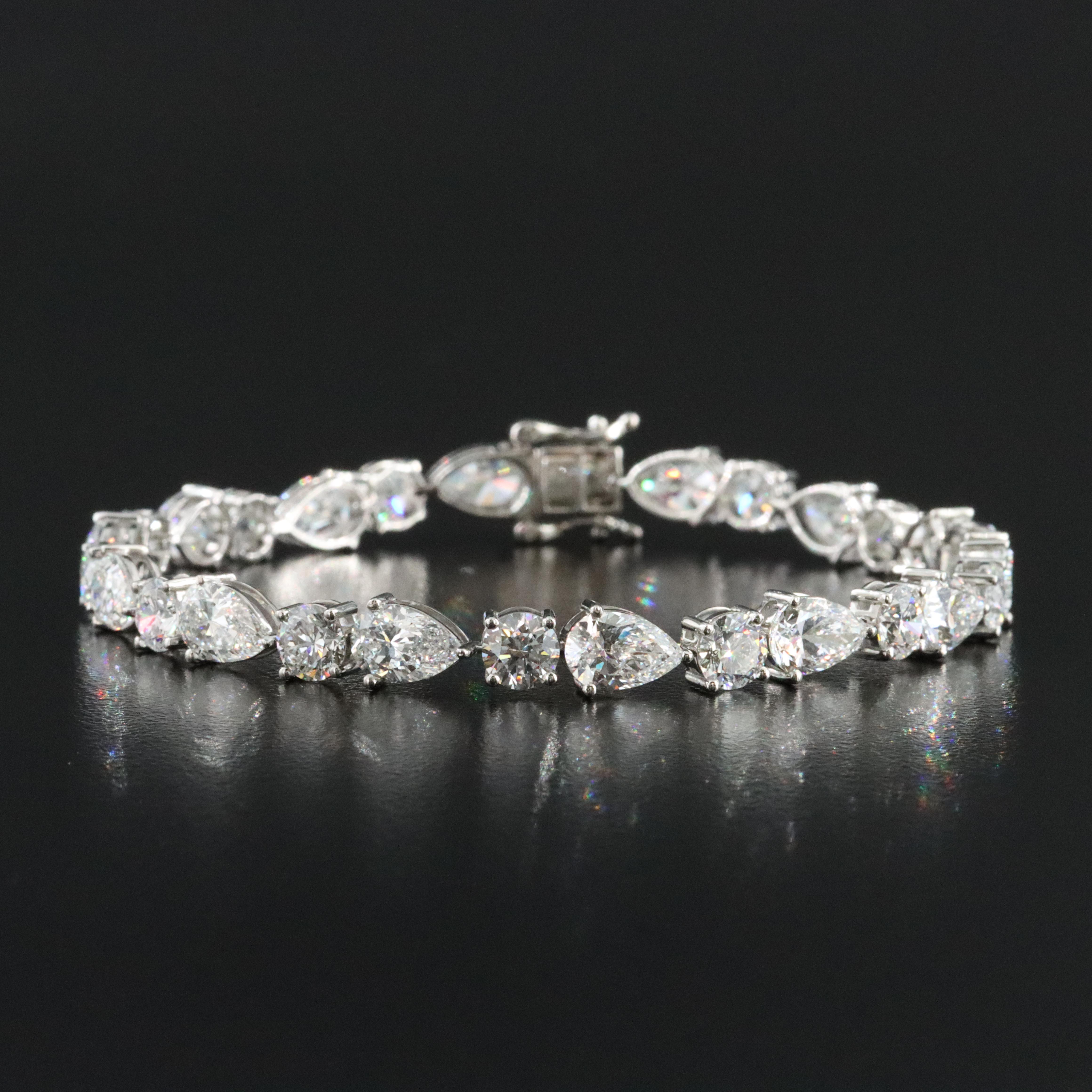 Platinum 18.29 CTW Lab Grown Diamond Line Bracelet