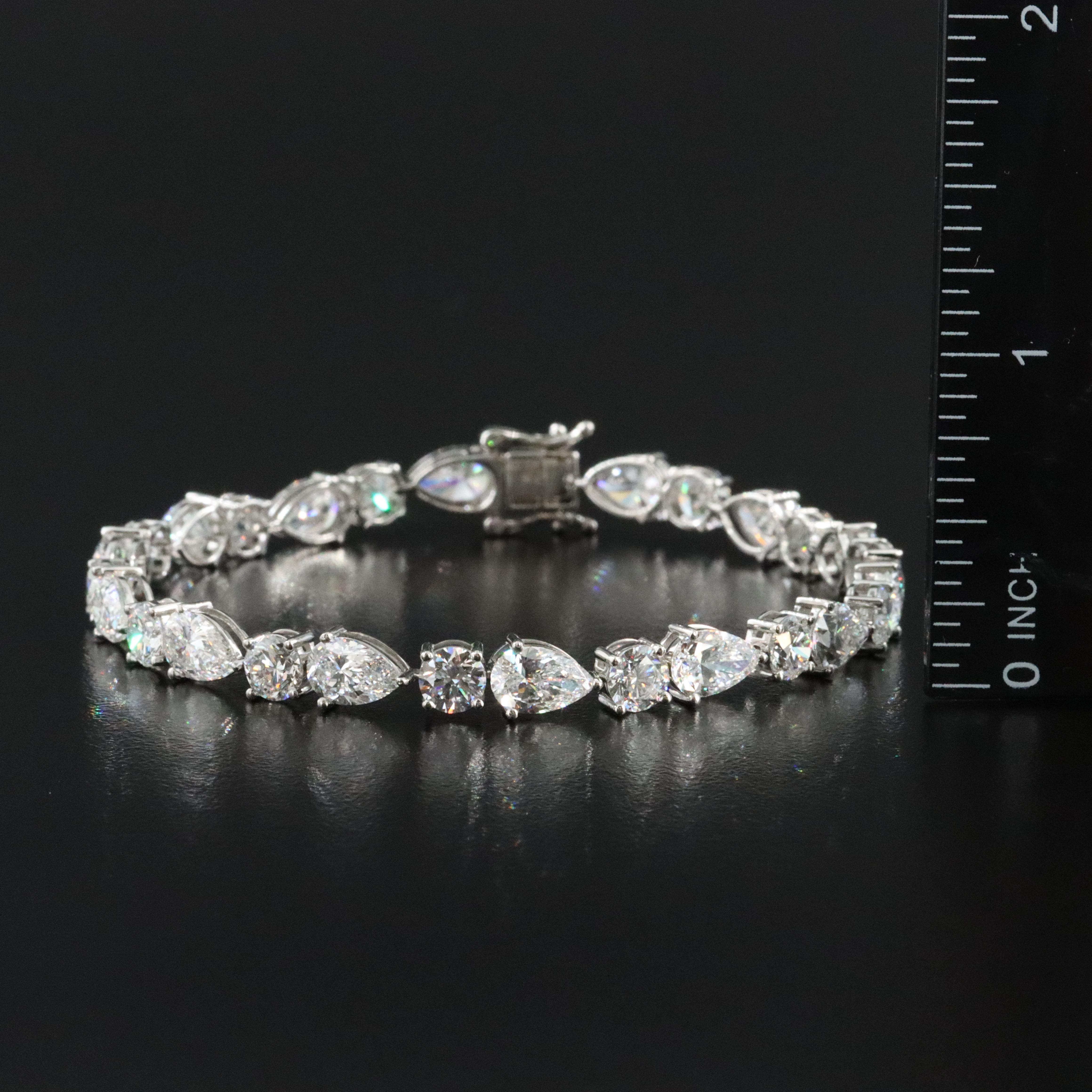 Platinum 18.29 CTW Lab Grown Diamond Line Bracelet