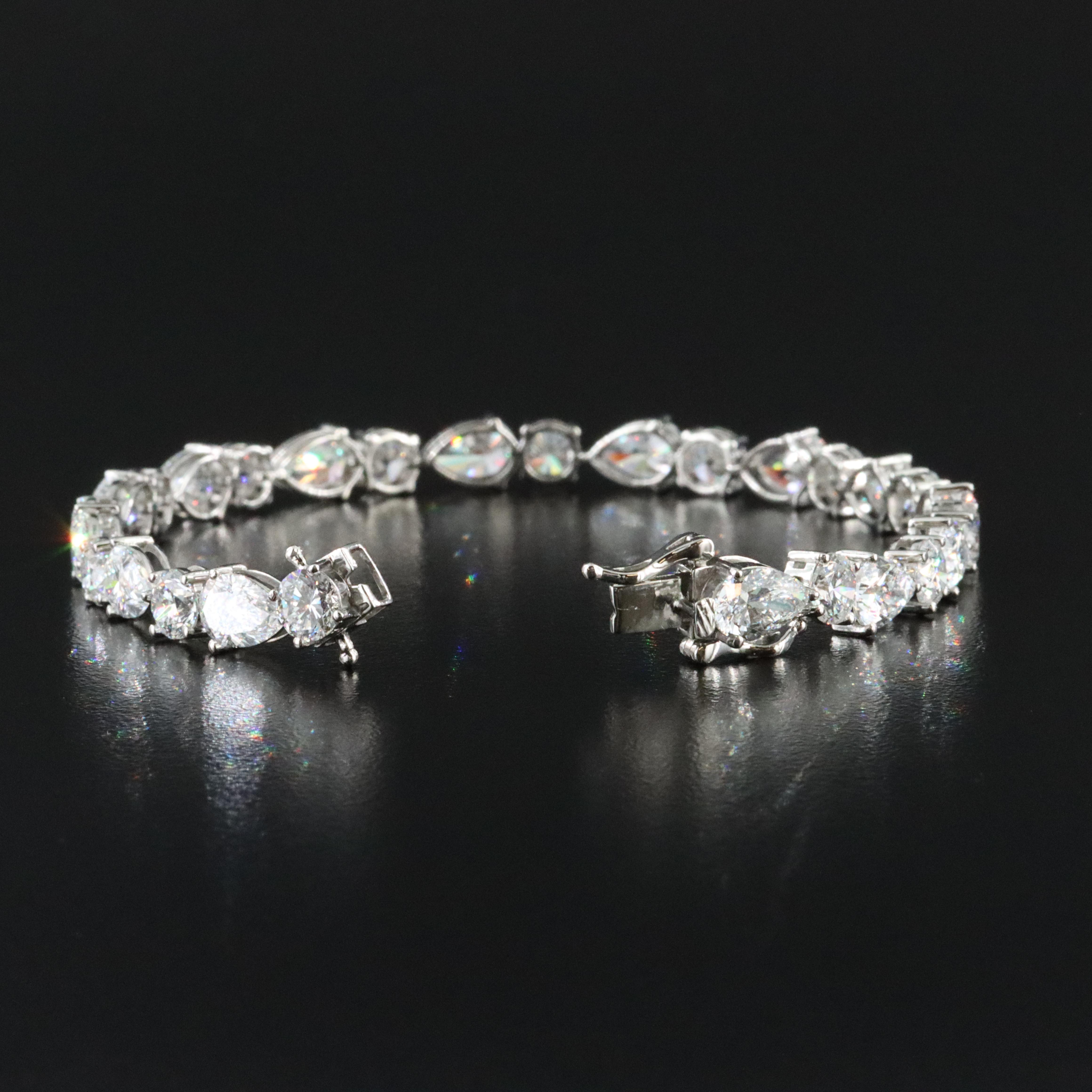 Platinum 18.29 CTW Lab Grown Diamond Line Bracelet