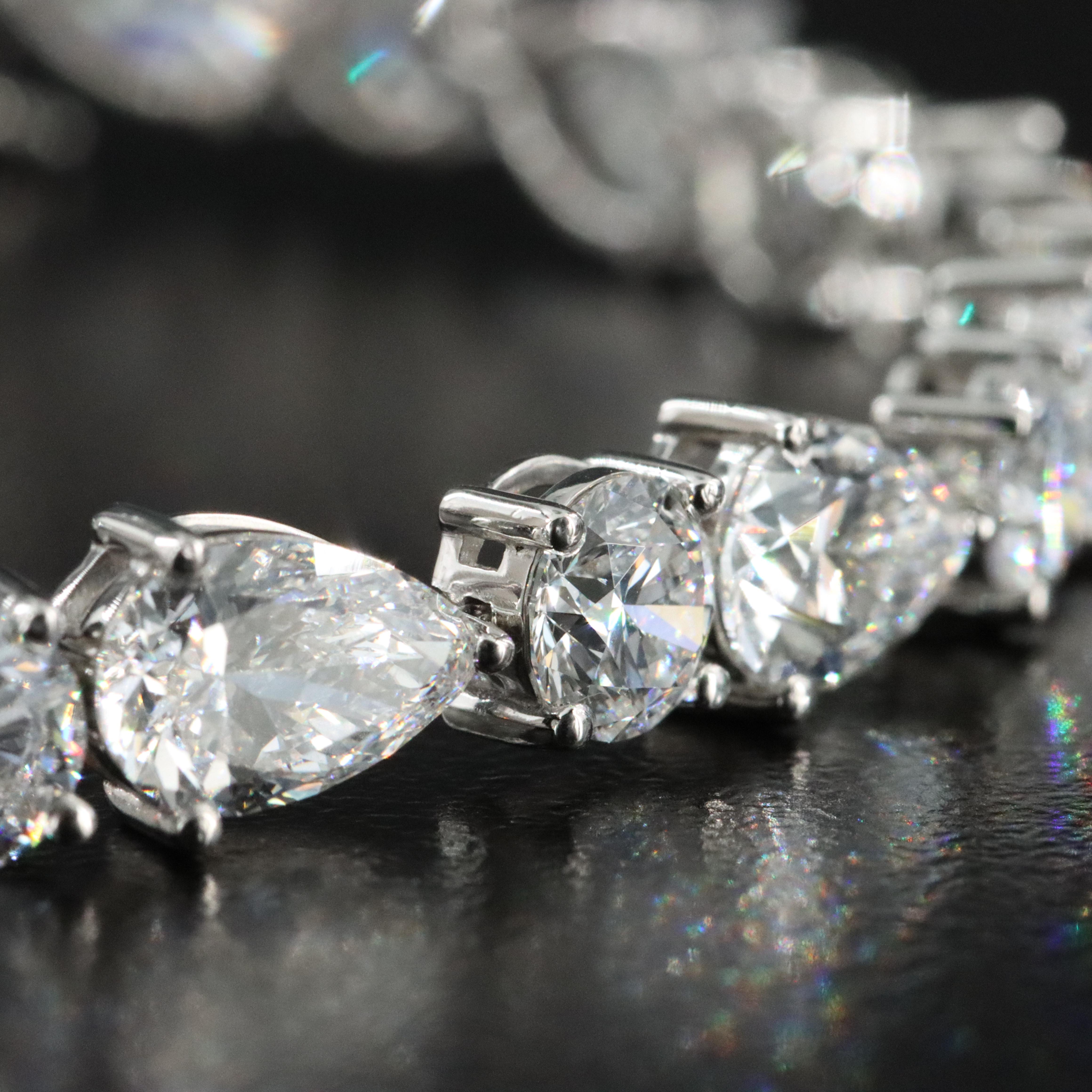 Platinum 18.29 CTW Lab Grown Diamond Line Bracelet