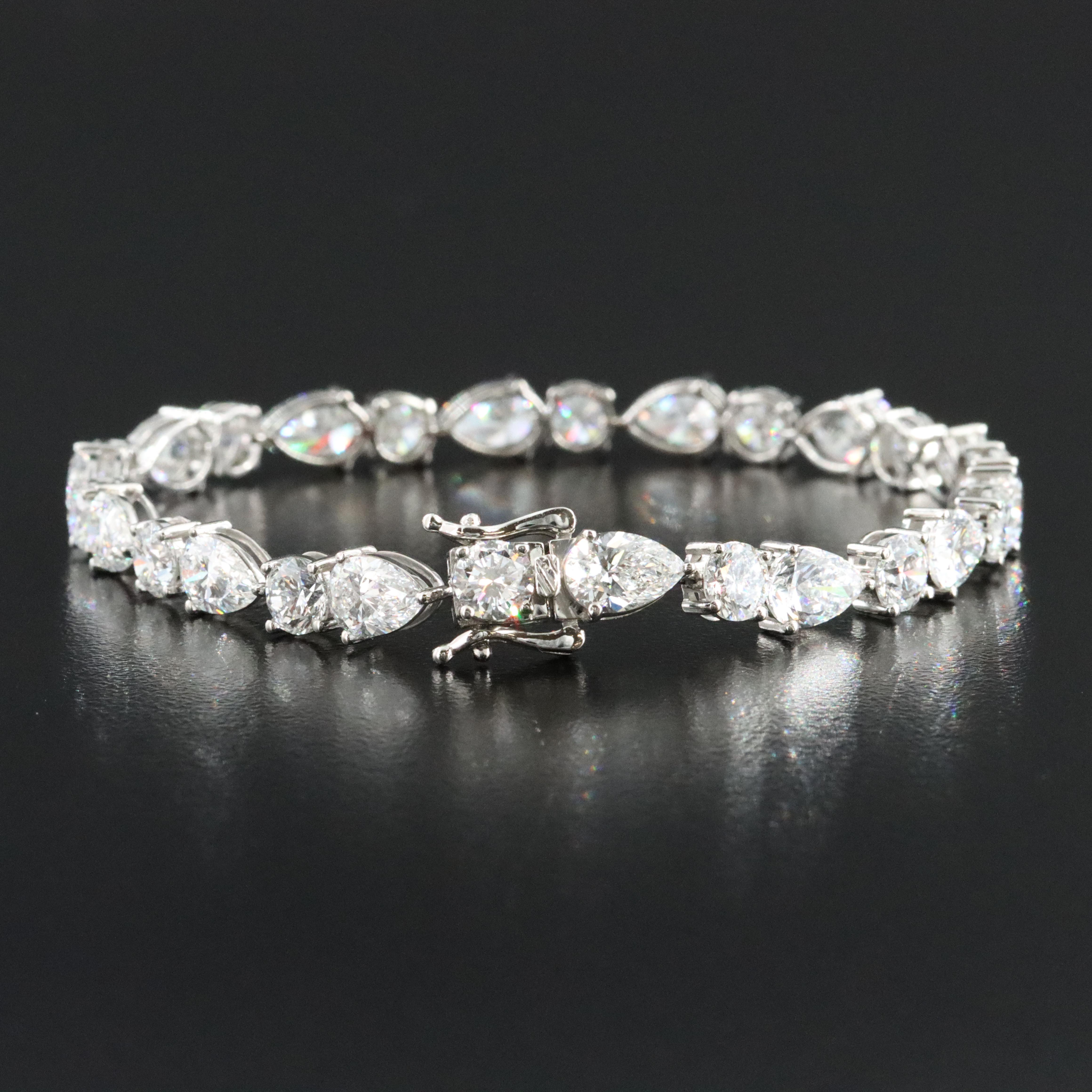 Platinum 18.29 CTW Lab Grown Diamond Line Bracelet