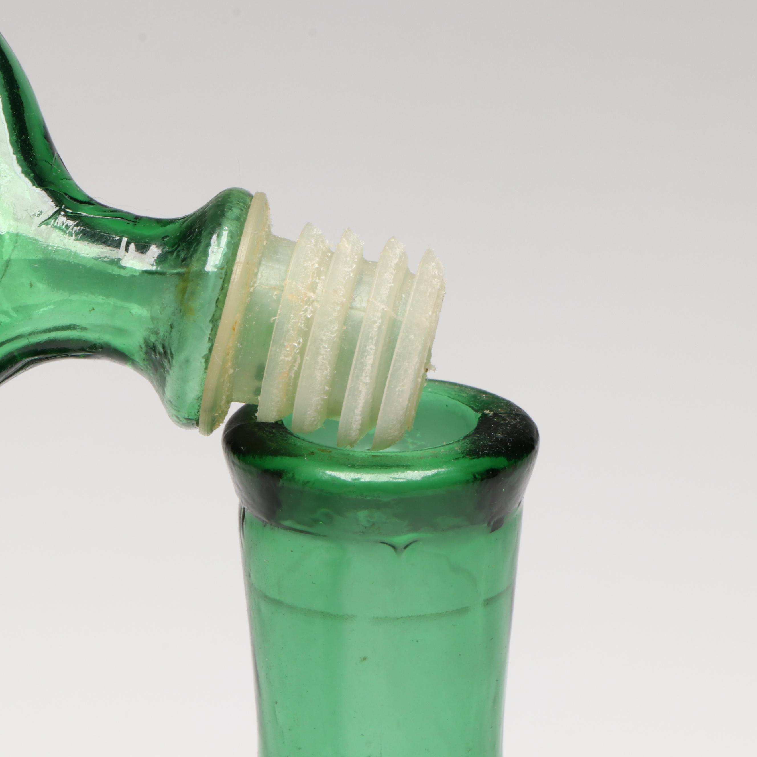 Neiman Marcus "People Decanters" Green Glass Bottle After Erik Höglund, 1960s