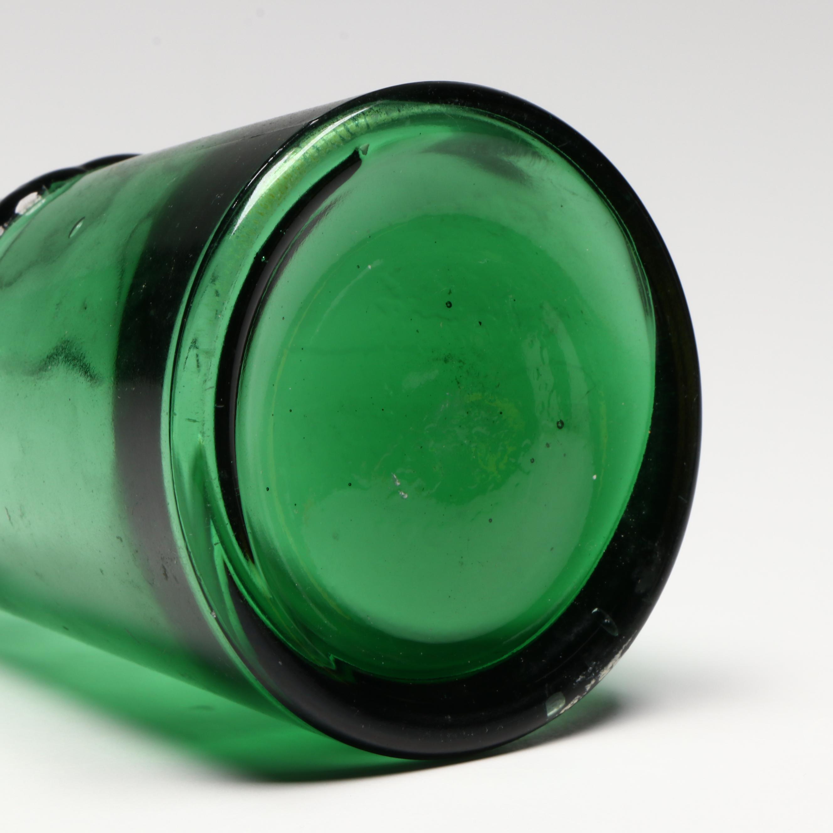 Neiman Marcus "People Decanters" Green Glass Bottle After Erik Höglund, 1960s