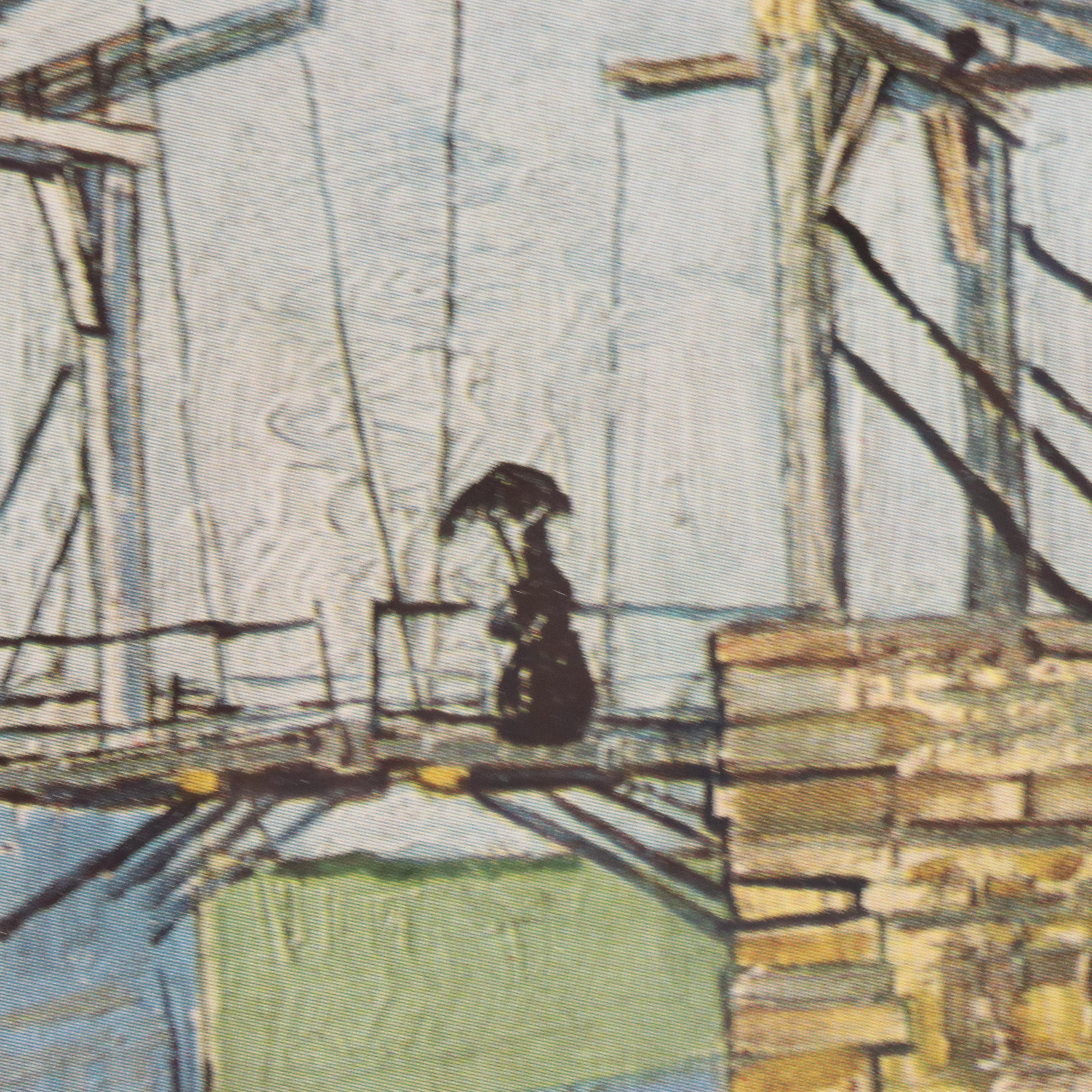 Offset Lithographs After Vincent Van Gogh with Yellow Steeple Ruin Photograph