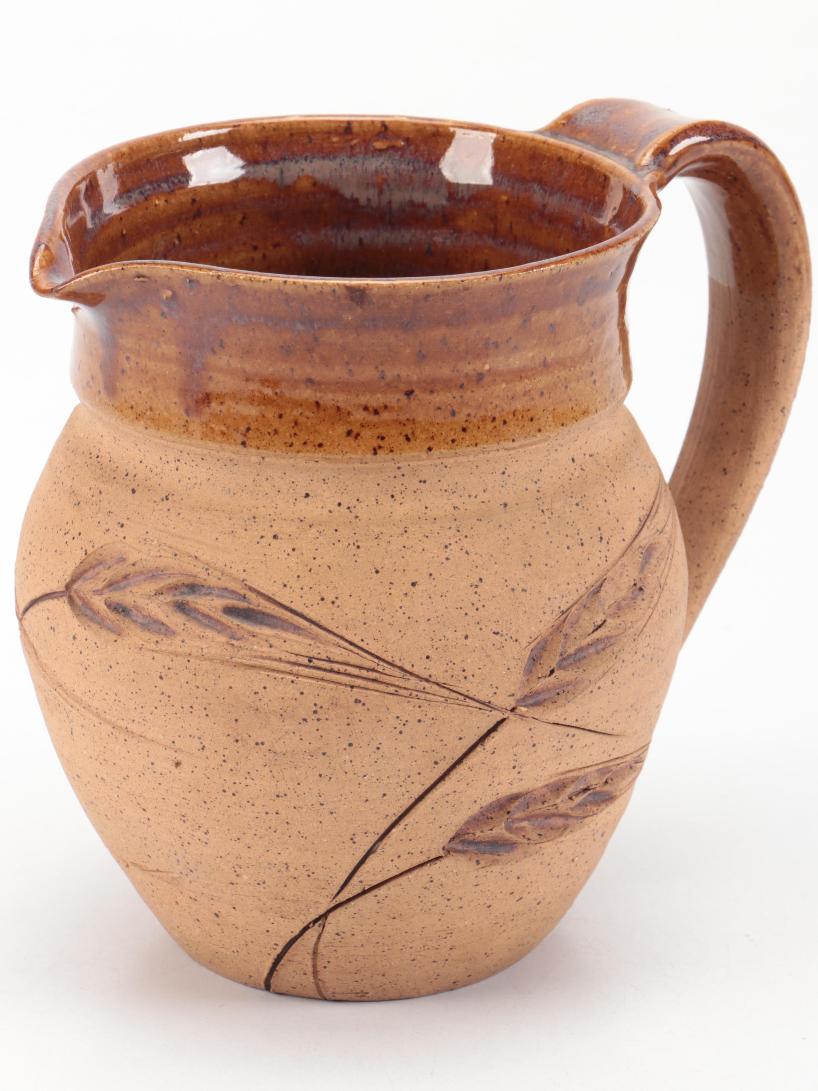 Erandi Tonala Ceramic Planter with Homer Laughlin and Other Ceramic Ewers