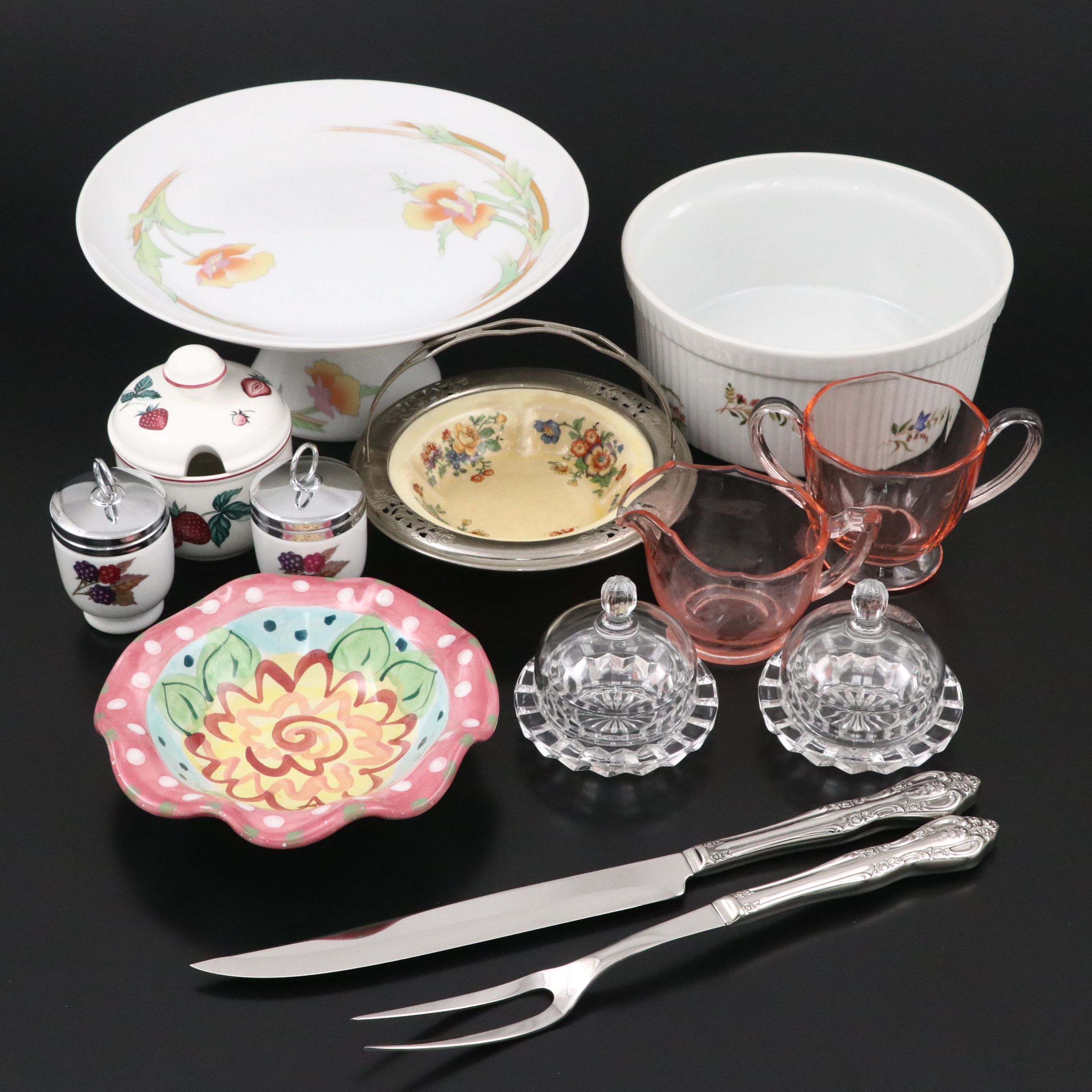 Royal Worcester Porcelain Egg Coddlers, Mikasa Jam Dishes and More Tableware