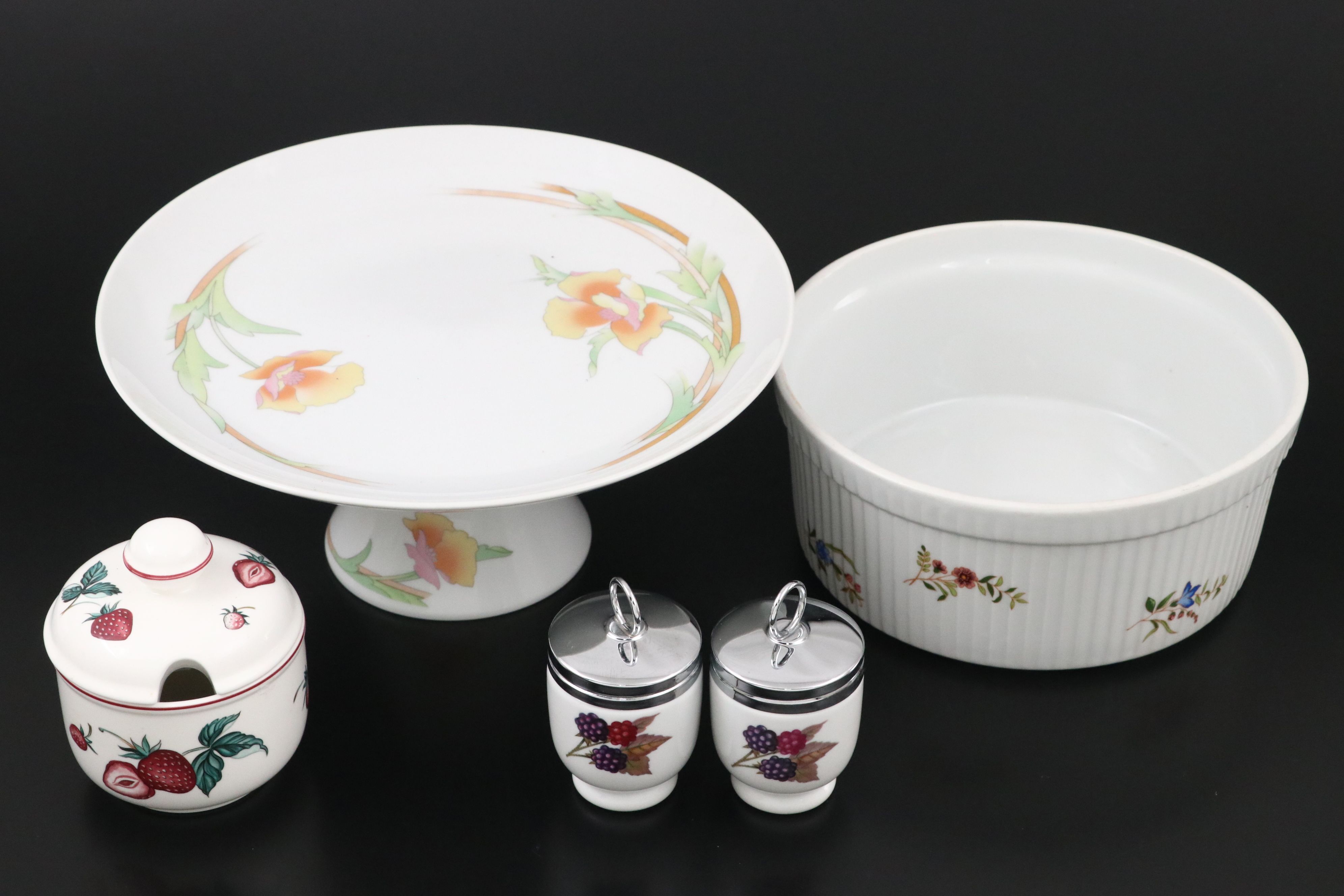 Royal Worcester Porcelain Egg Coddlers, Mikasa Jam Dishes and More Tableware