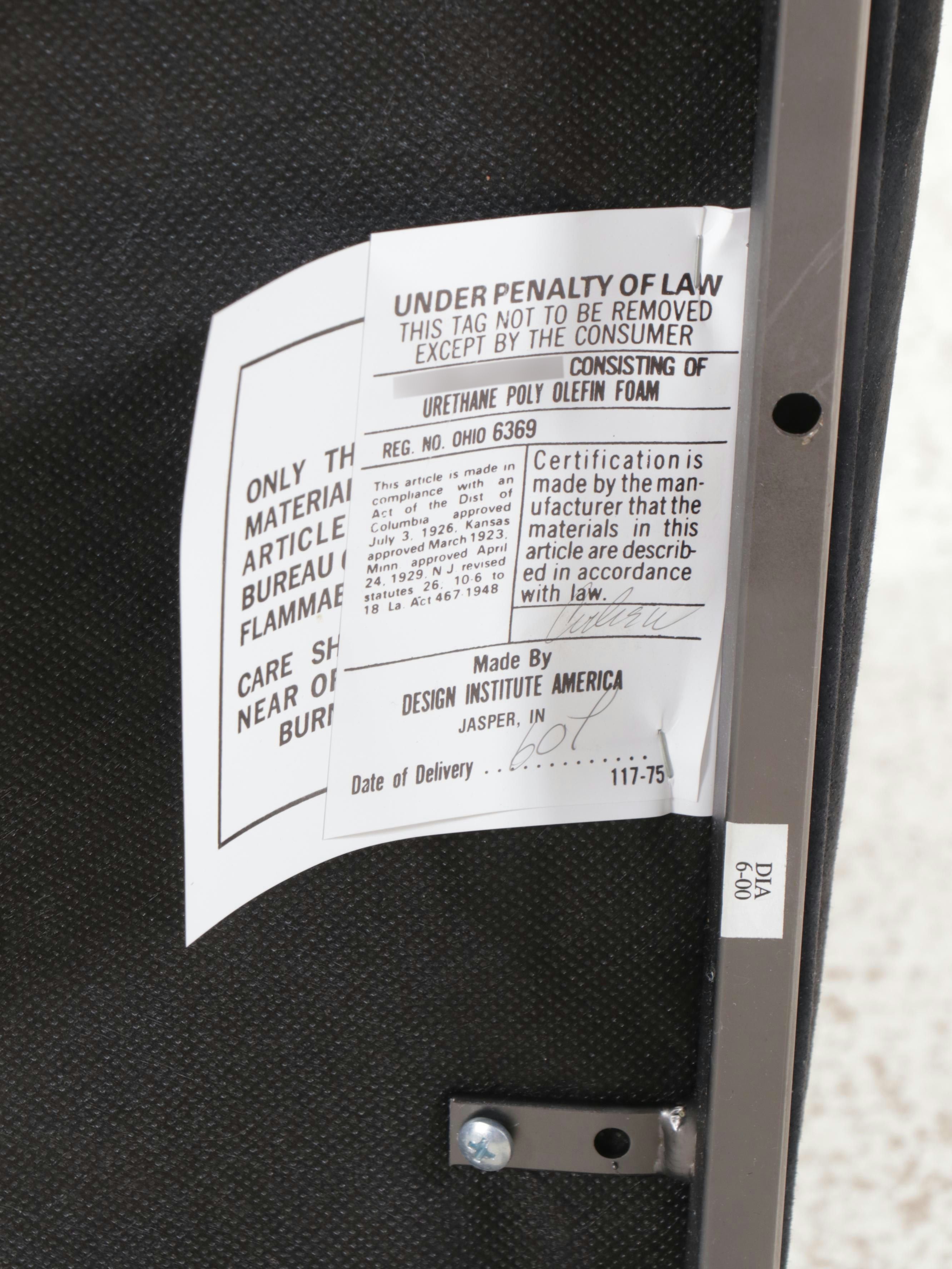 Set of Six Design Institute America Modern Side Chairs with Dining Table