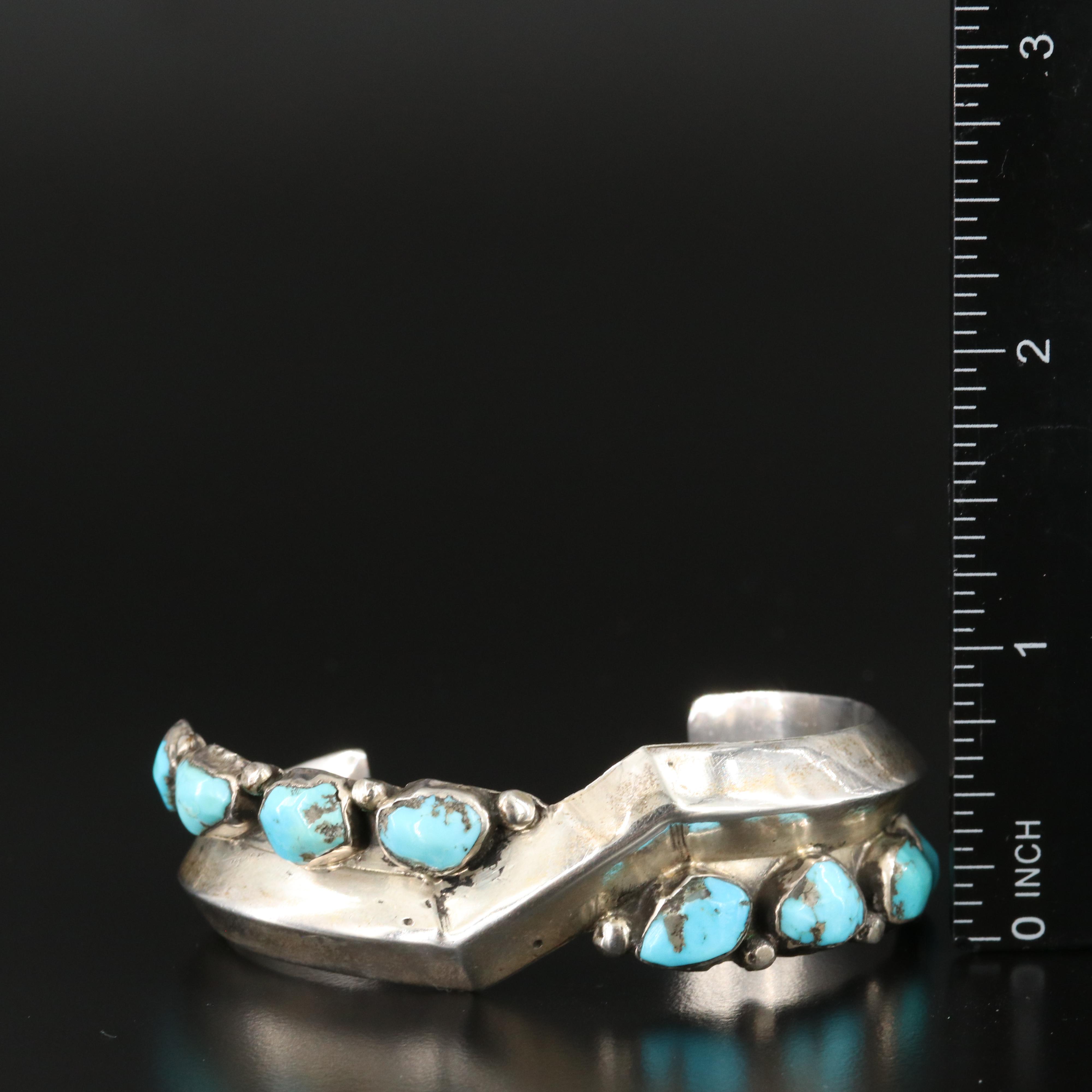 Patrick Smith Navajo Diné, Turquoise and Coral Featured in Sterling Cuffs