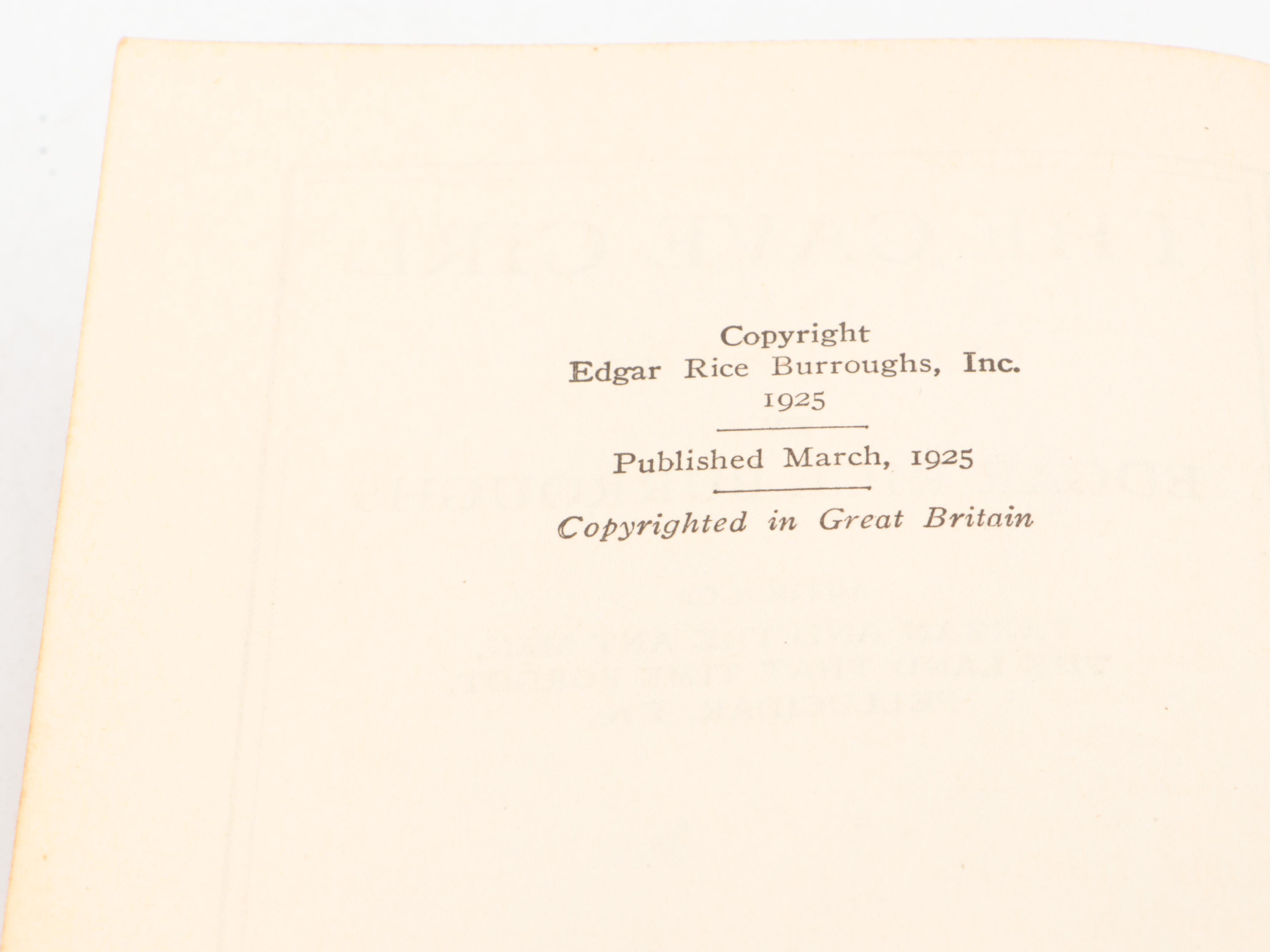 "Tarzan the Terrible" and "The Cave Girl" by Edgar Rice Burroughs, 1920s