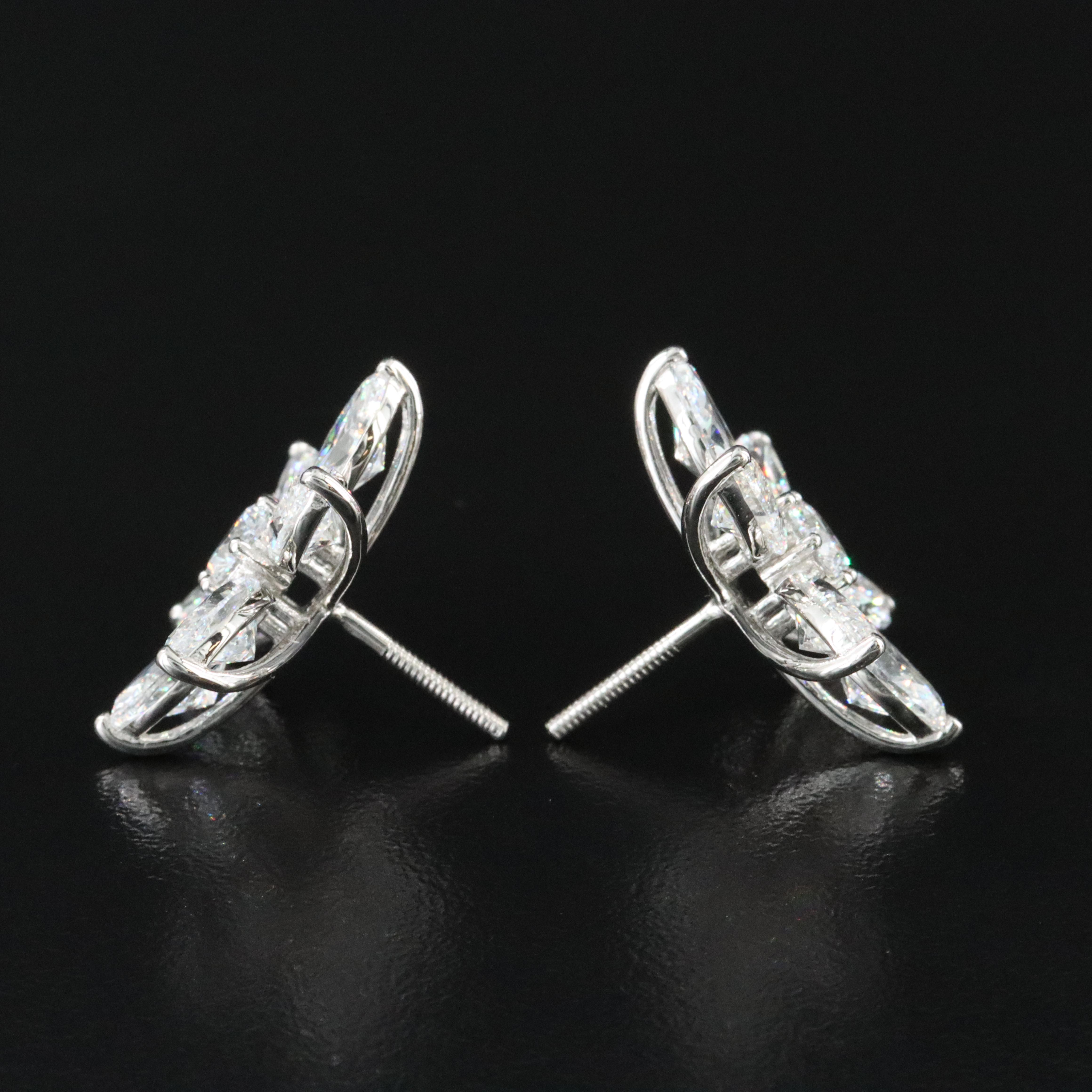 Platinum 8.49 CTW Lab Grown Diamond Flower Earrings