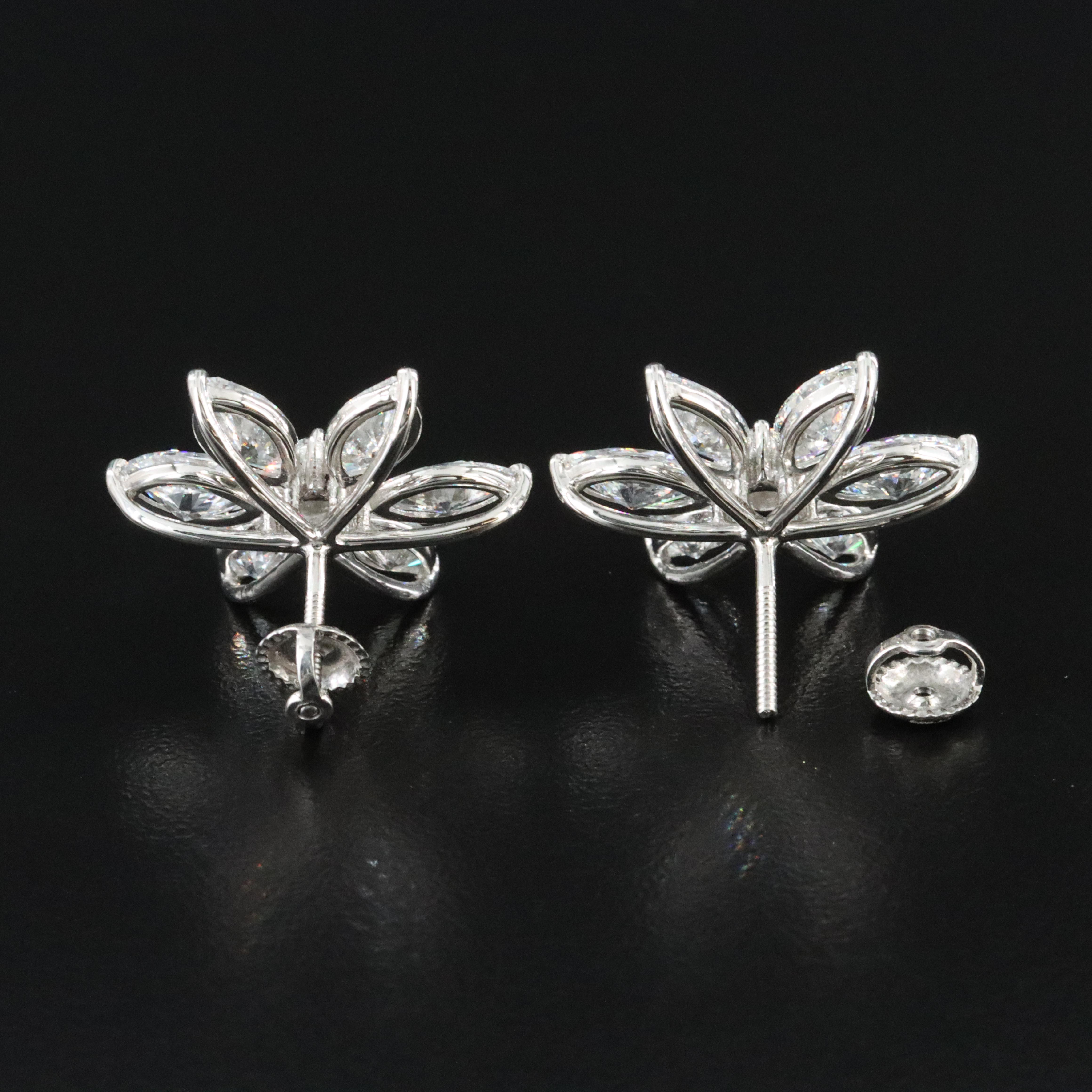Platinum 8.49 CTW Lab Grown Diamond Flower Earrings