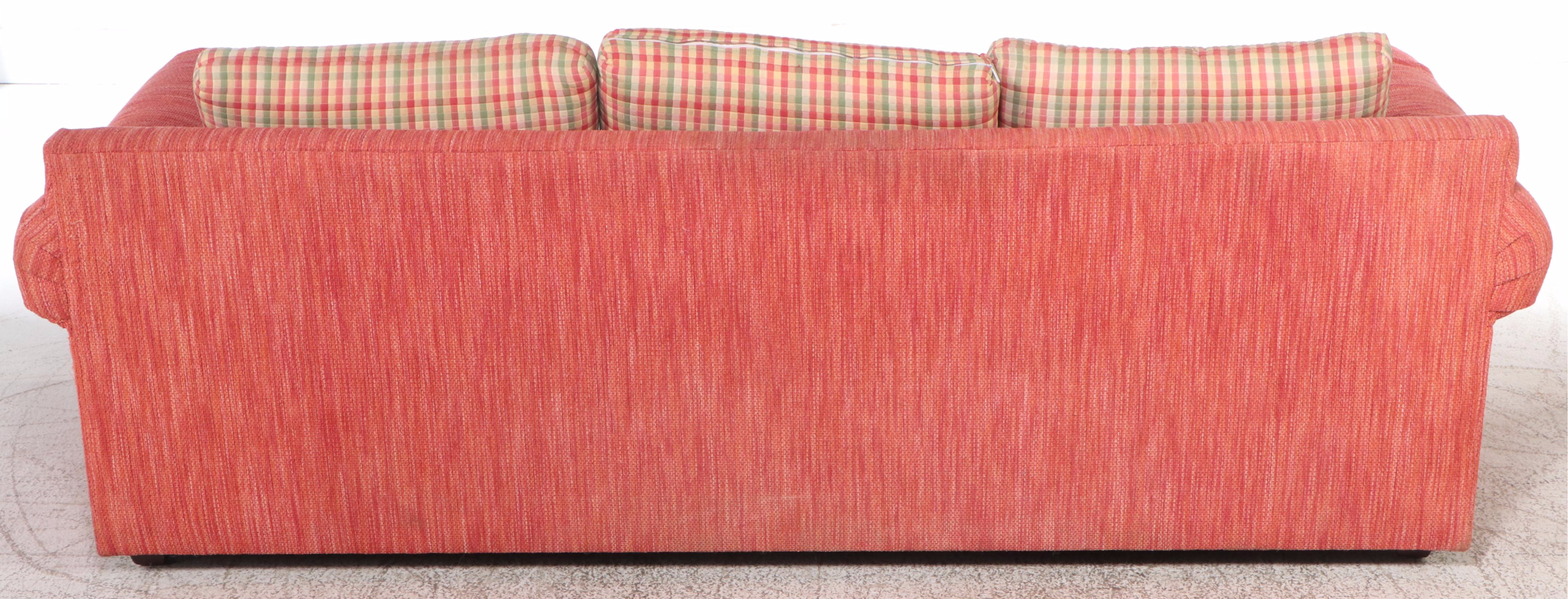 Plaid Upholstered Sofa