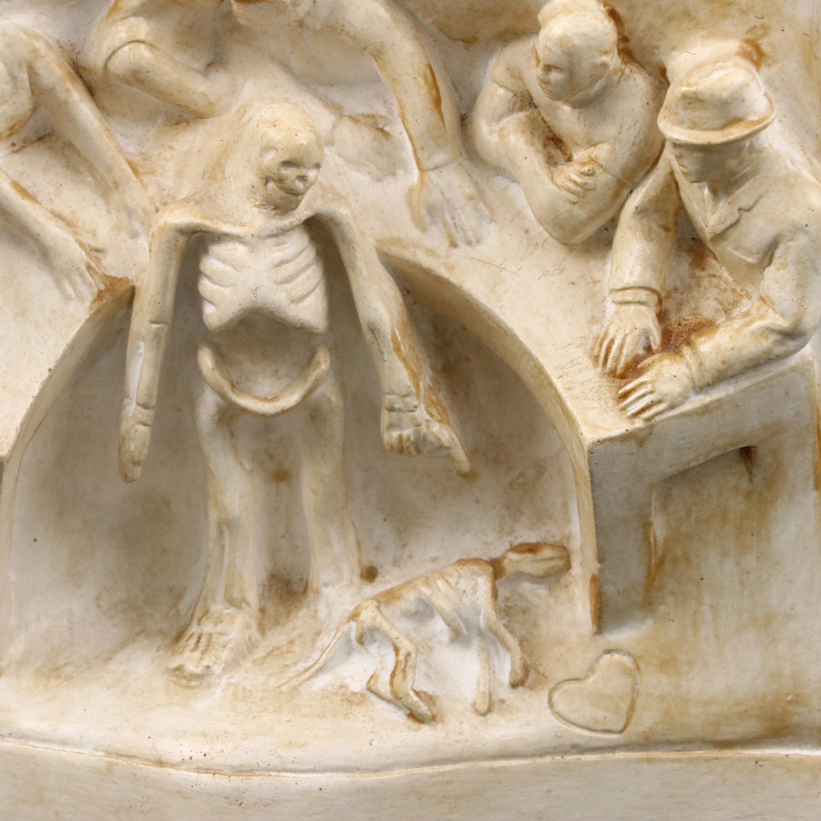 Crystal Skull Votive Holder with Tom Otterness "Commemorative" Cast Wall Art