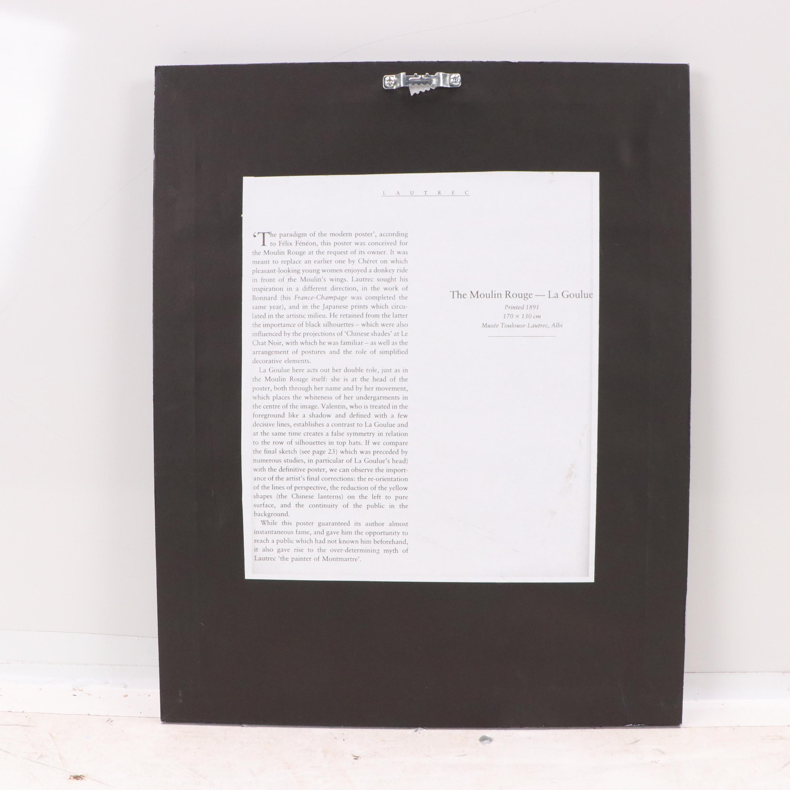 Offset Lithograph After Henri Toulouse-Lautrec "Moulin Rouge: La Goulue"