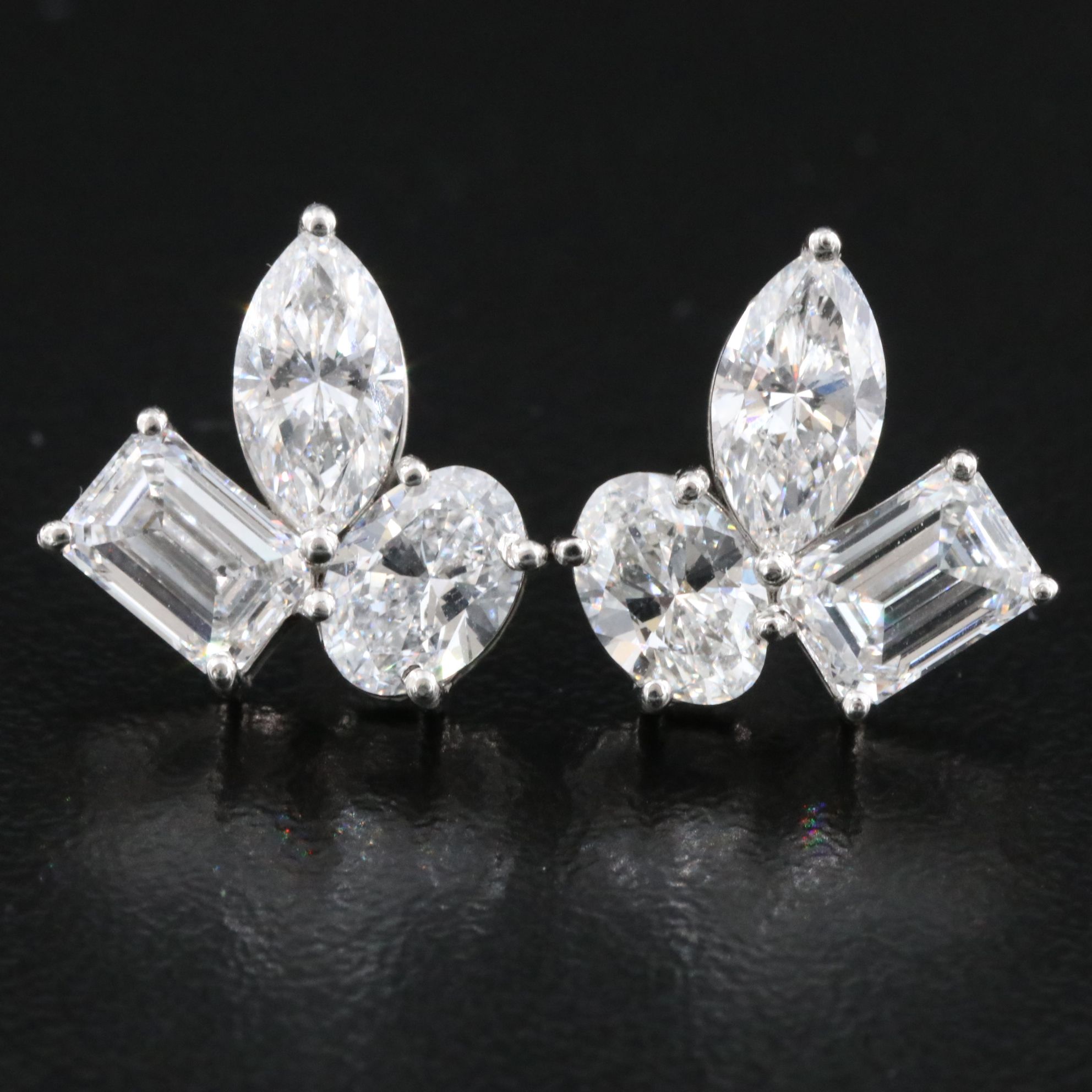 Platinum 3.19 CTW Lab Grown Diamond Earrings