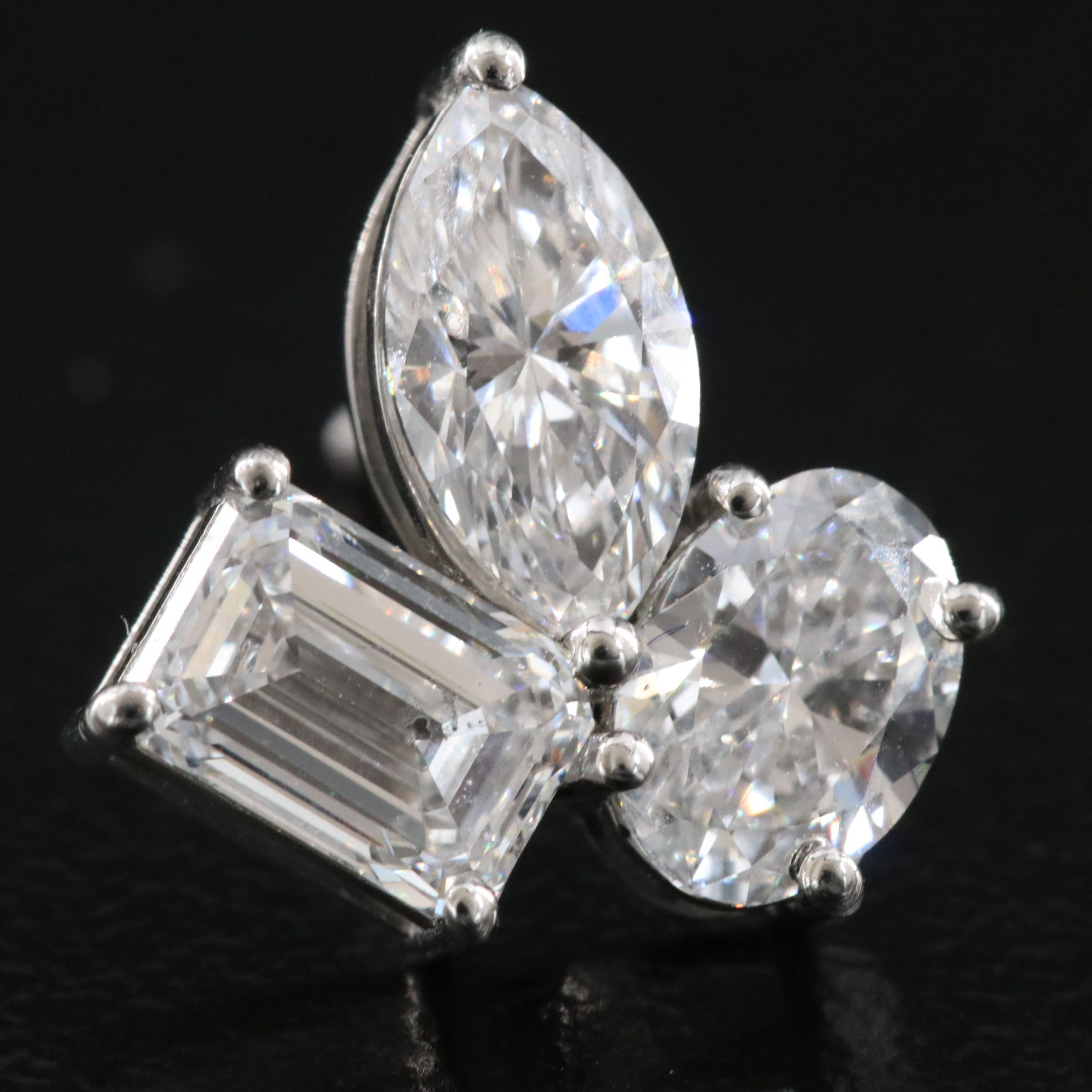 Platinum 3.19 CTW Lab Grown Diamond Earrings