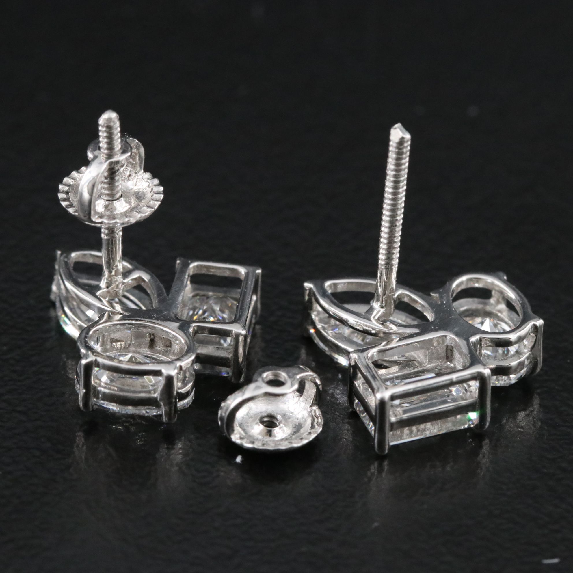 Platinum 3.19 CTW Lab Grown Diamond Earrings