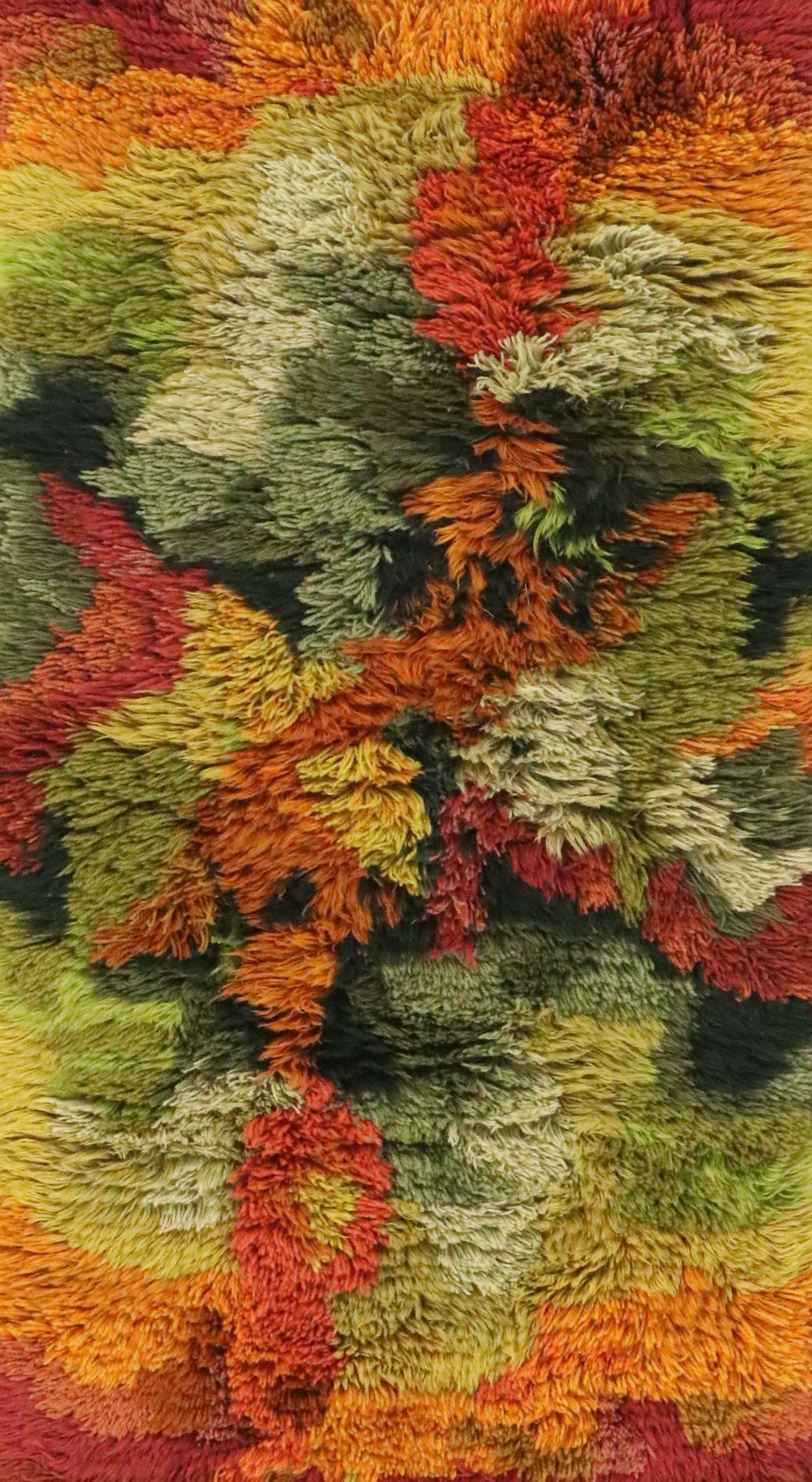 2'8 x 4'11 Hand-Knotted Danish Modern Shag Accent Rug