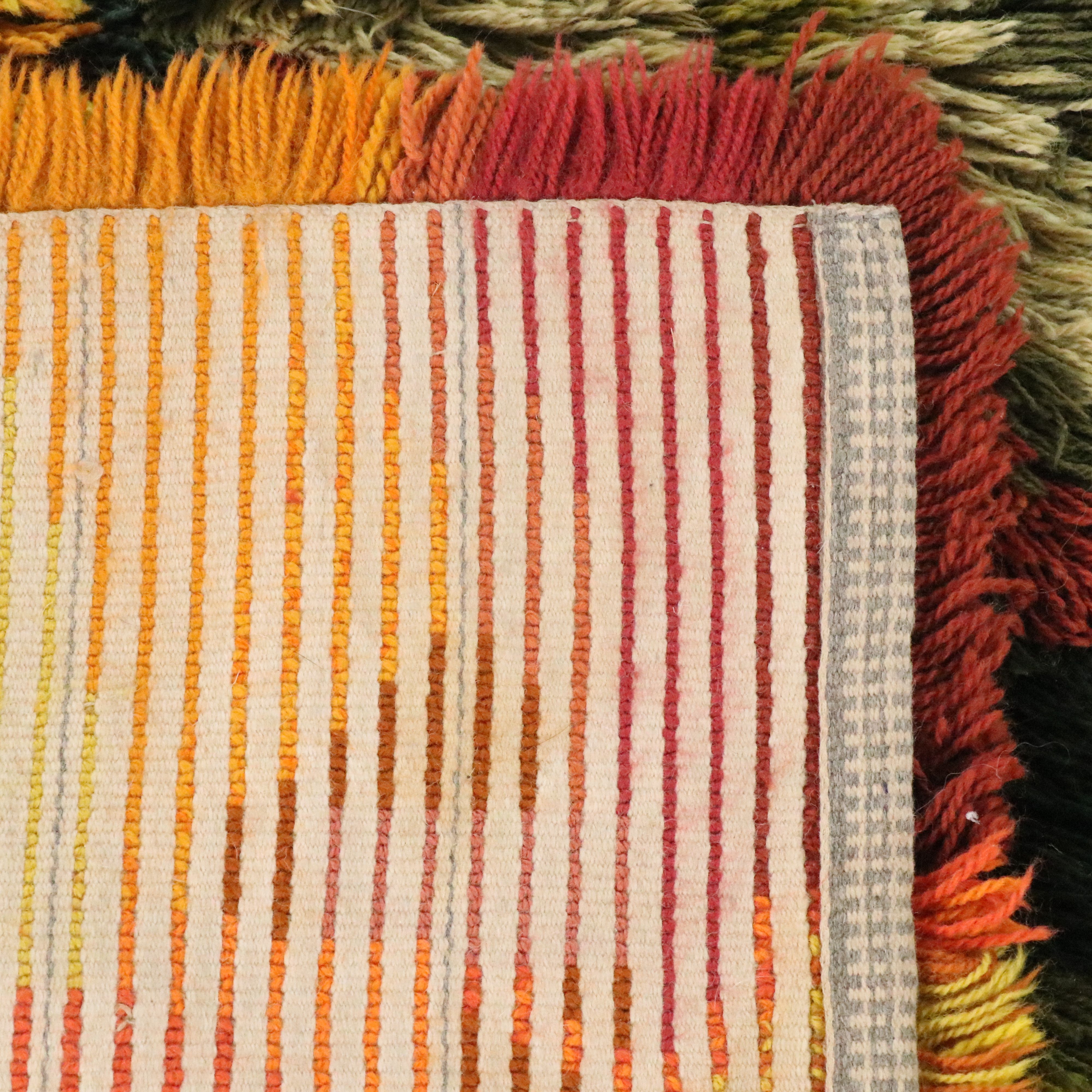 2'8 x 4'11 Hand-Knotted Danish Modern Shag Accent Rug