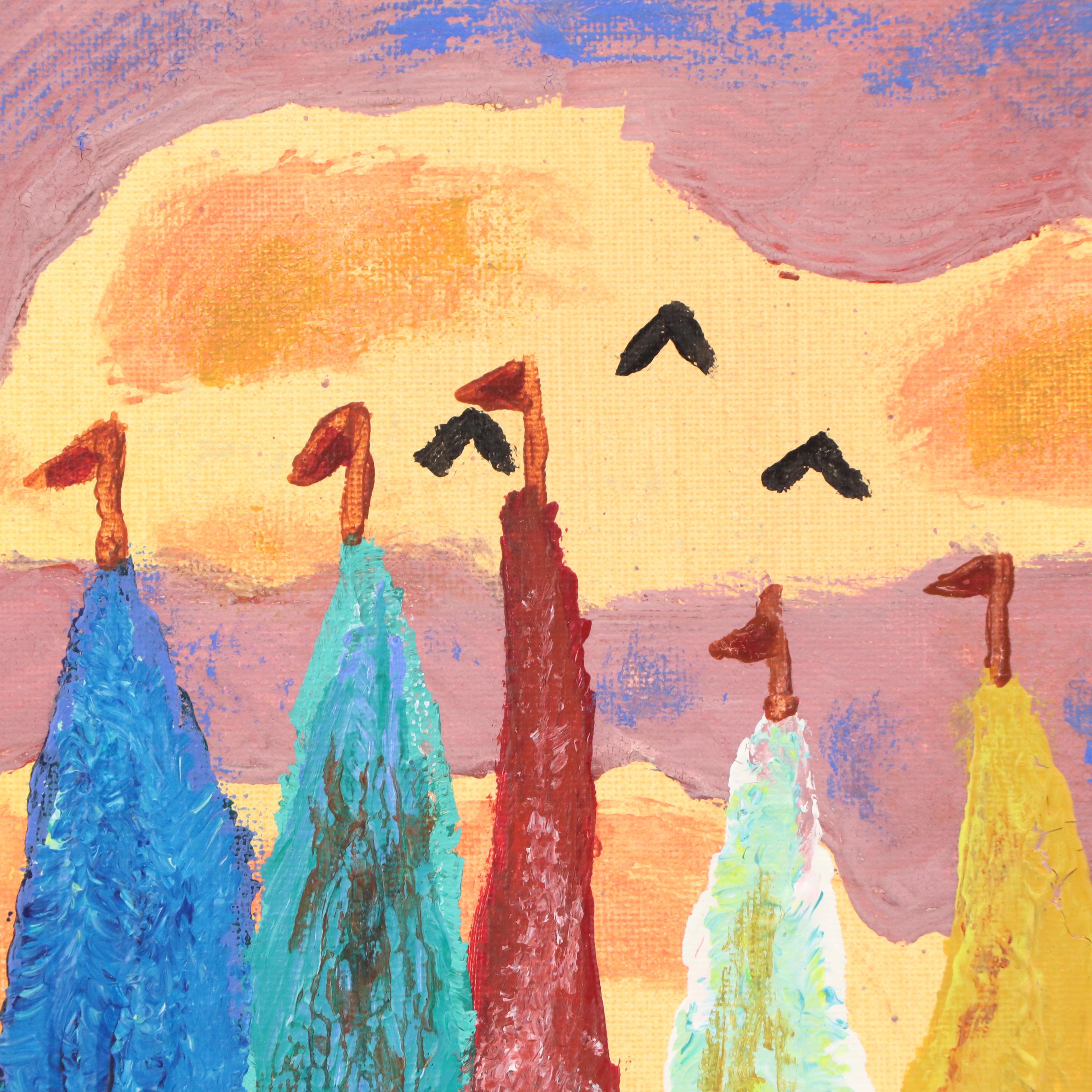 Richard Balsbaugh Acrylic Painting of Maritime Scene at Sunset, 2025