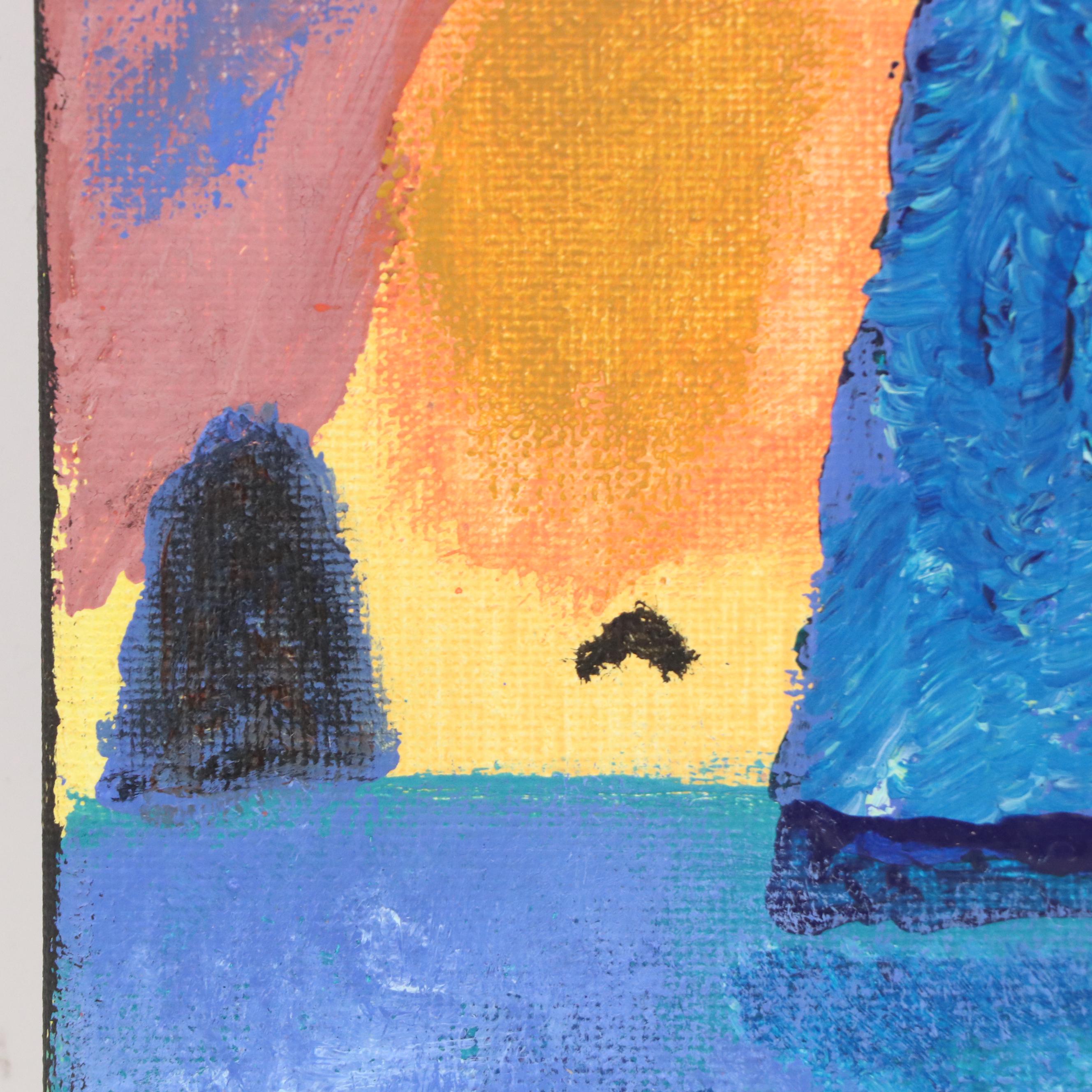 Richard Balsbaugh Acrylic Painting of Maritime Scene at Sunset, 2025