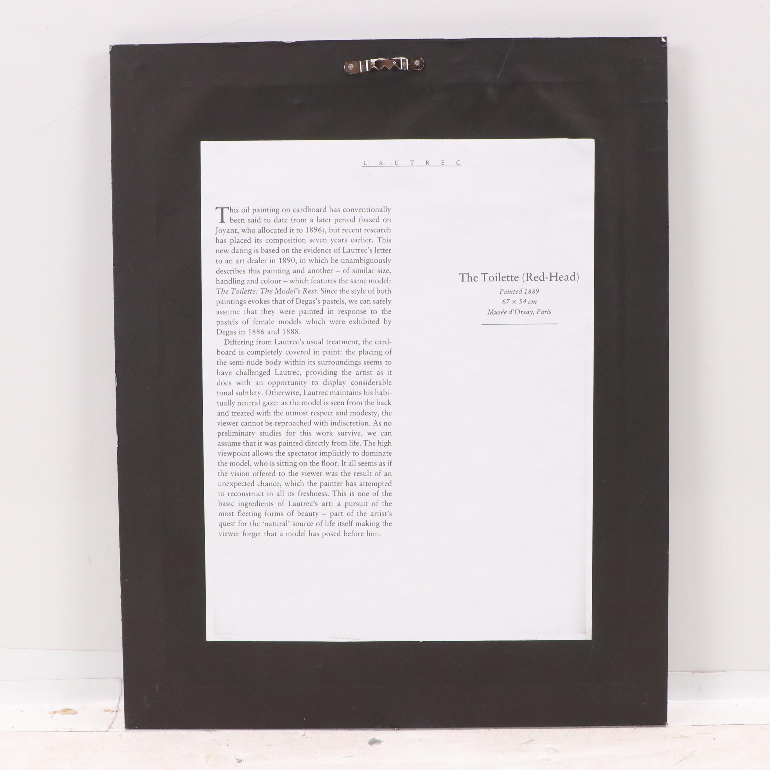 Offset Lithograph After Henri Toulouse-Lautrec "La Toilette"